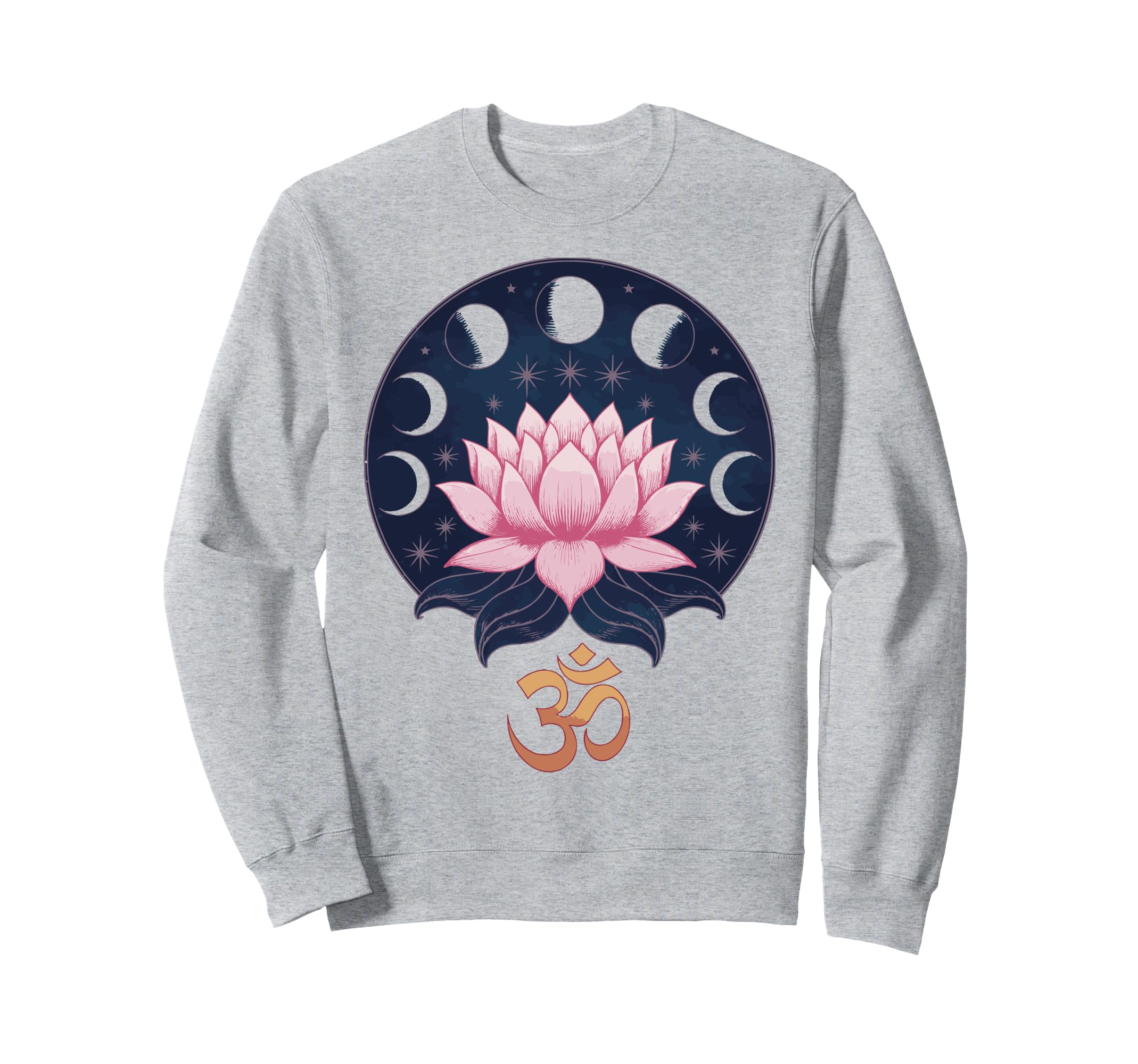 Lotus Flower Moon Phases Zen Yoga Sweatshirt - Trendy Graphic Men Women - T-Shirt, Sweatshirt, Hoodie