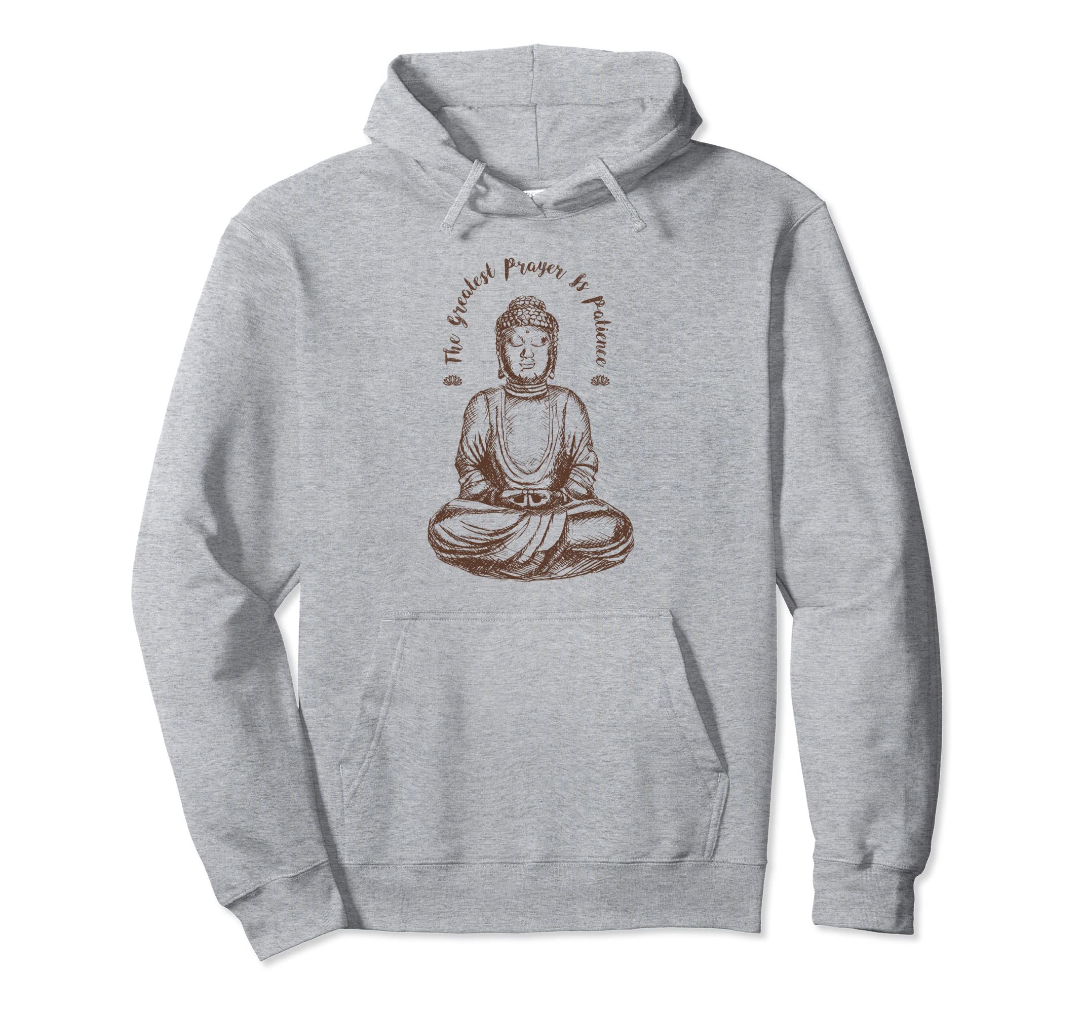 Buddha Patience Prayer Lotus Hoodie - Custom Art Print for Adults - T-Shirt, Sweatshirt, Hoodie