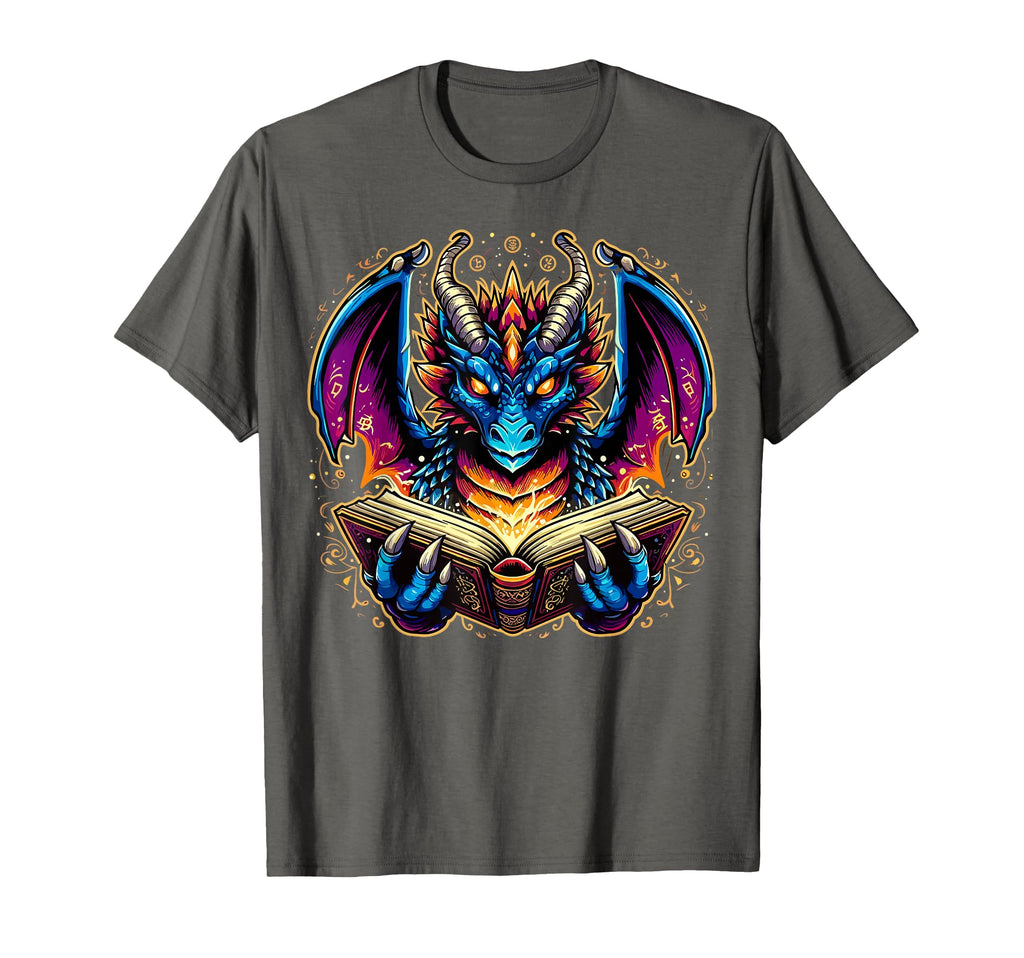 Bookworm Dragon Reading Book Lover T-Shirt - Casual Everyday Wear Men Women - T-Shirt, Sweatshirt, Hoodie