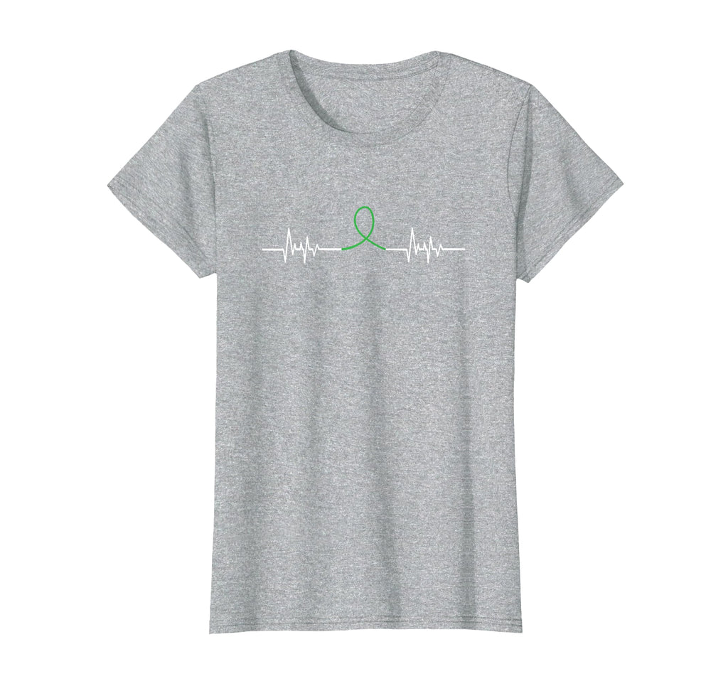 Green Ribbon Heart Beat Mental T-Shirt - Casual Everyday Wear Unisex - T-Shirt, Sweatshirt, Hoodie