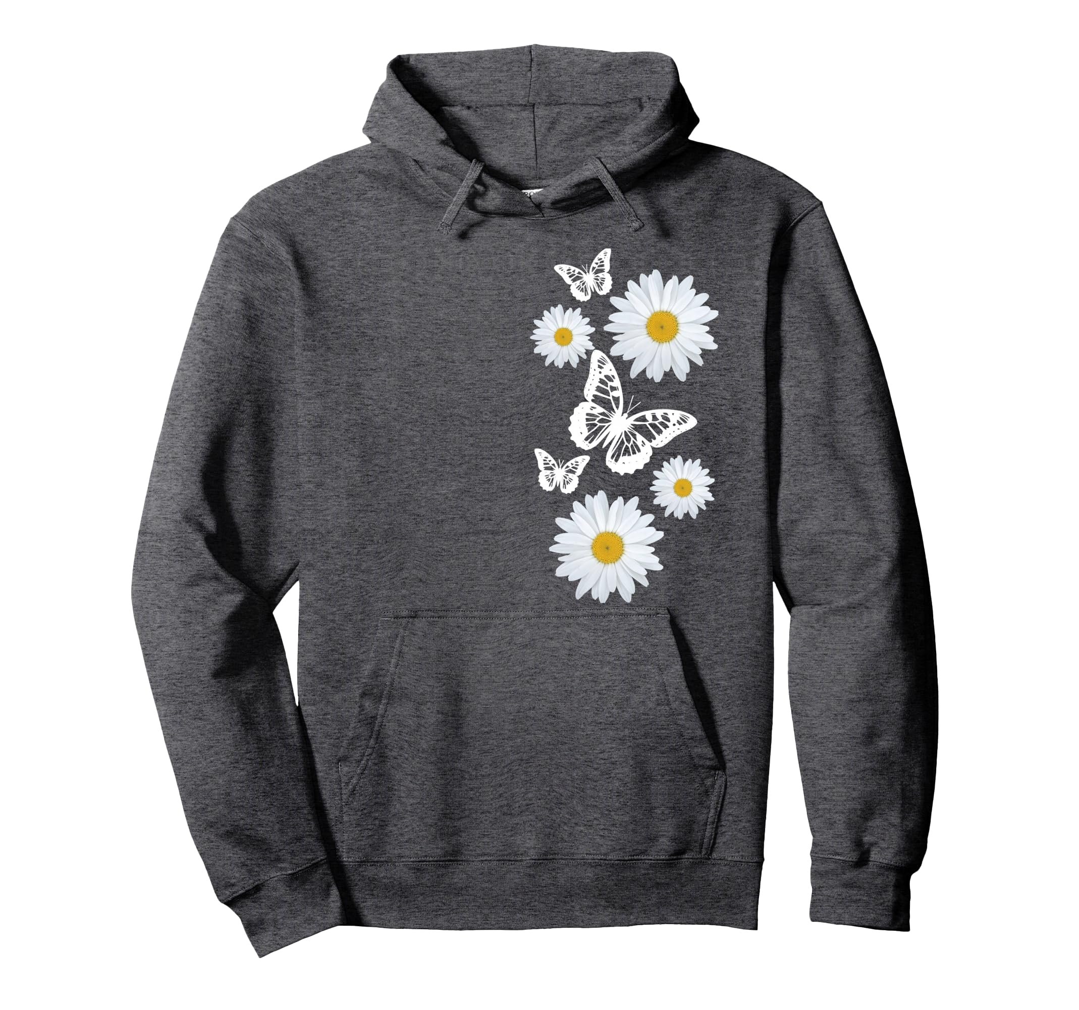 Fantasy Elegant White Butterflies Hoodie - Graphic Print for Adults - T-Shirt, Sweatshirt, Hoodie