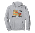 Reading Cat Mom Cats Books And Coffee Hoodie - Novelty Apparel for Adults - T-Shirt, Sweatshirt, Hoodie