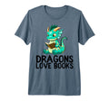 Dragon Reading Book Worm Nerd School T-Shirt - Aesthetic Graphic Unisex - T-Shirt, Sweatshirt, Hoodie