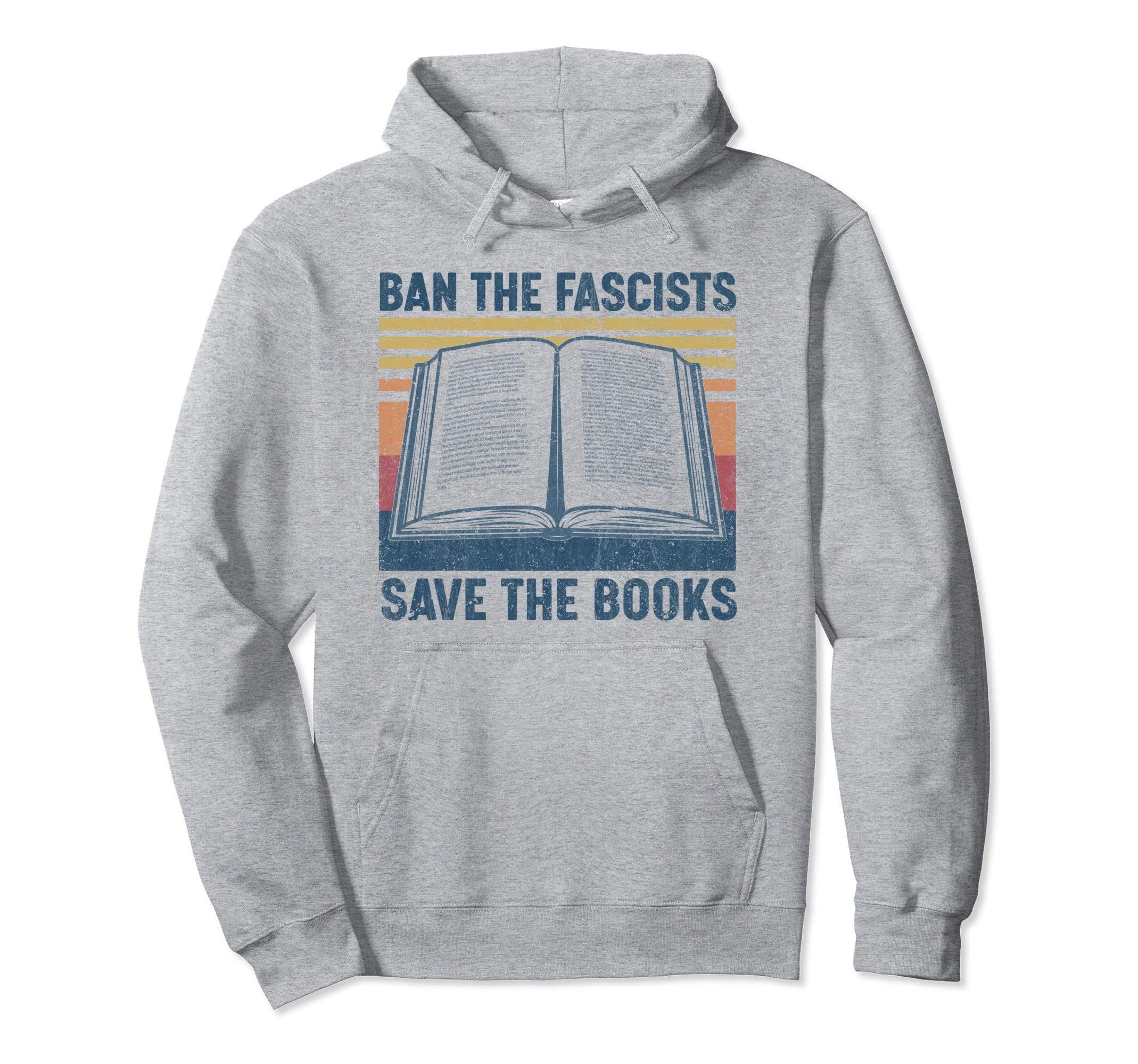 Ban Fascists Save Books Book Lover Hoodie - Minimalist Print for Adults - T-Shirt, Sweatshirt, Hoodie