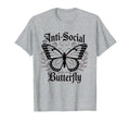 Antisocial Butterfly Gothic Aesthetic T-Shirt - Minimalist Print for Adults - T-Shirt, Sweatshirt, Hoodie