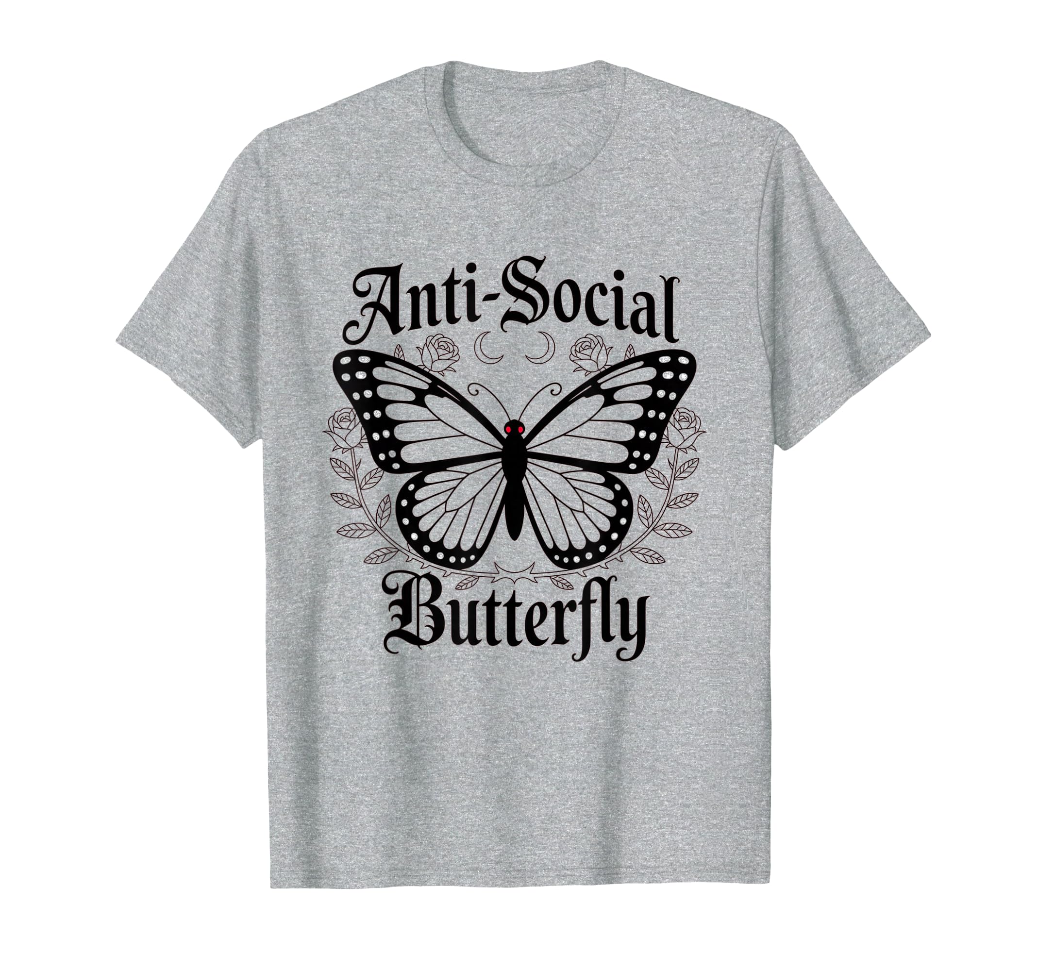 Antisocial Butterfly Gothic Aesthetic T-Shirt - Minimalist Print for Adults - T-Shirt, Sweatshirt, Hoodie