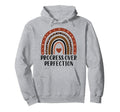 Progress Over Perfection Leopard Rainbow Hoodie - Trendy Graphic Unisex - T-Shirt, Sweatshirt, Hoodie