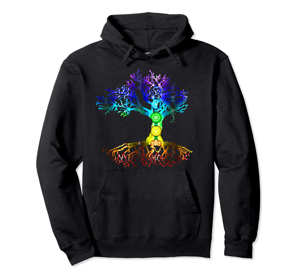 Chakra Tree Life Zen Hoodie - Fun Novelty Design Men Women - T-Shirt, Sweatshirt, Hoodie