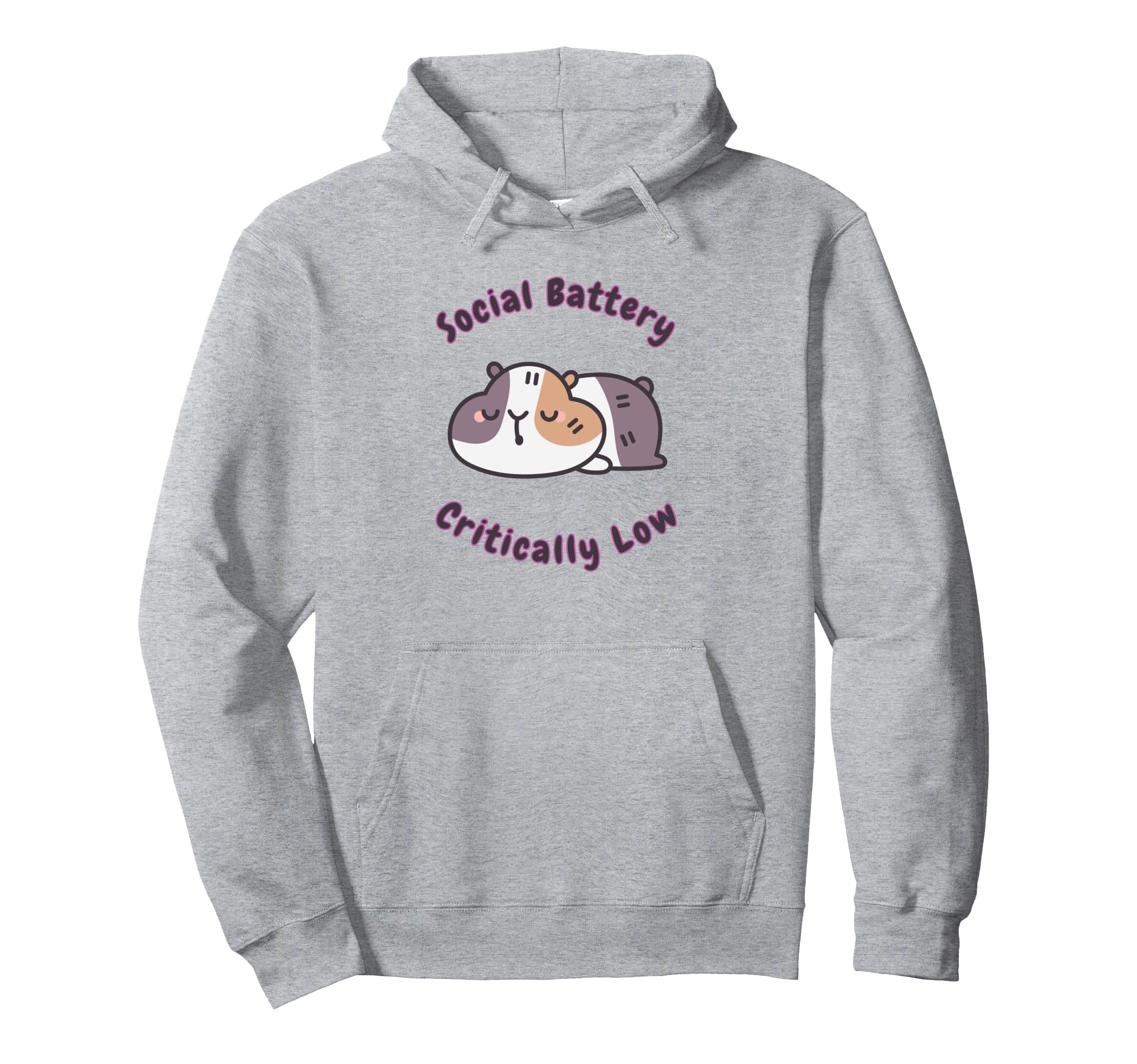 Social Battery Critically Low Guinea Hoodie - Trendy Graphic for Adults - T-Shirt, Sweatshirt, Hoodie