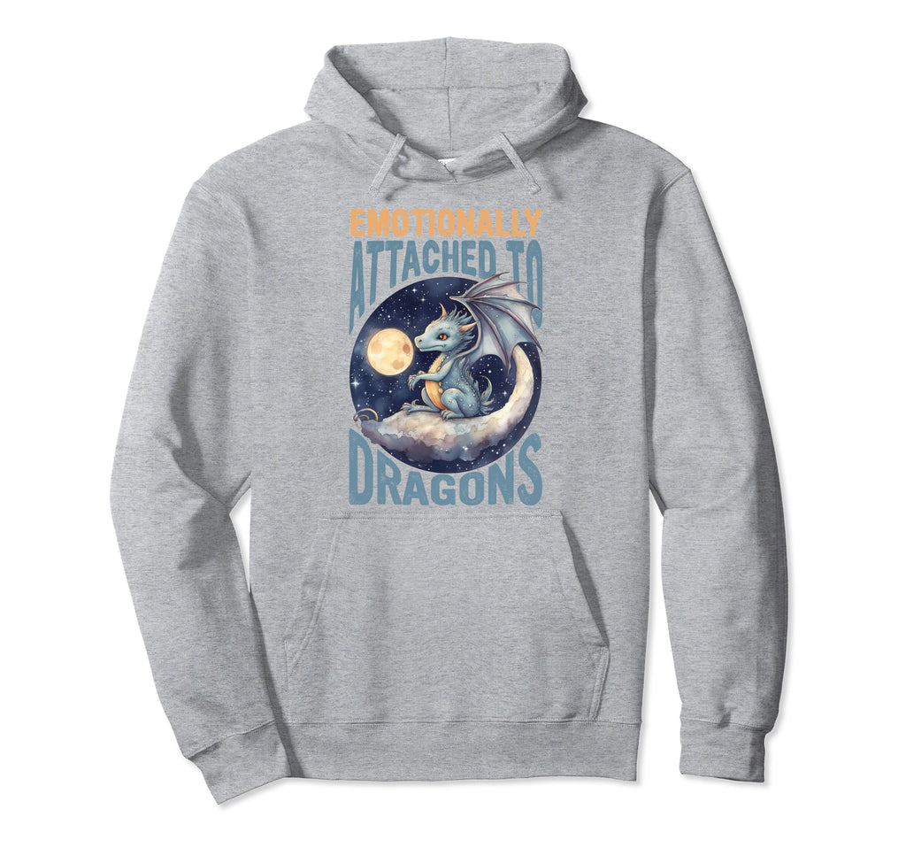 Emotionally Attached To Dragons Books Hoodie - Unique Graphic Men Women - T-Shirt, Sweatshirt, Hoodie