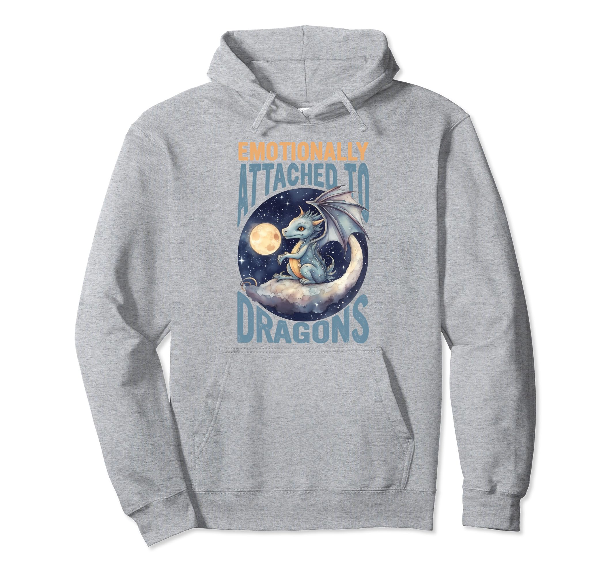 Emotionally Attached To Dragons Books Hoodie - Unique Graphic Men Women - T-Shirt, Sweatshirt, Hoodie