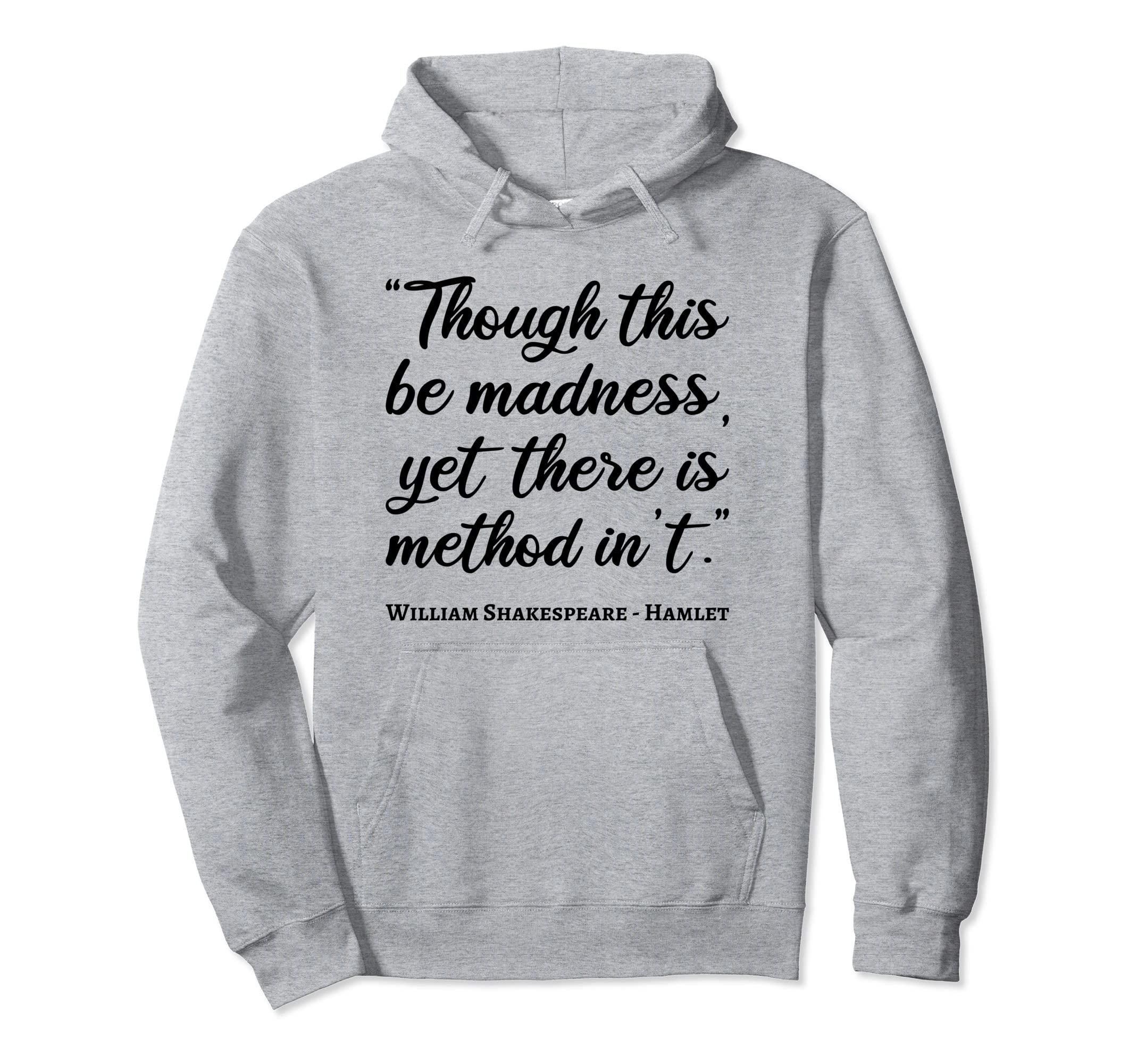 Hamlet Madness Method Bookworm Hoodie - Minimalist Print for Adults - T-Shirt, Sweatshirt, Hoodie