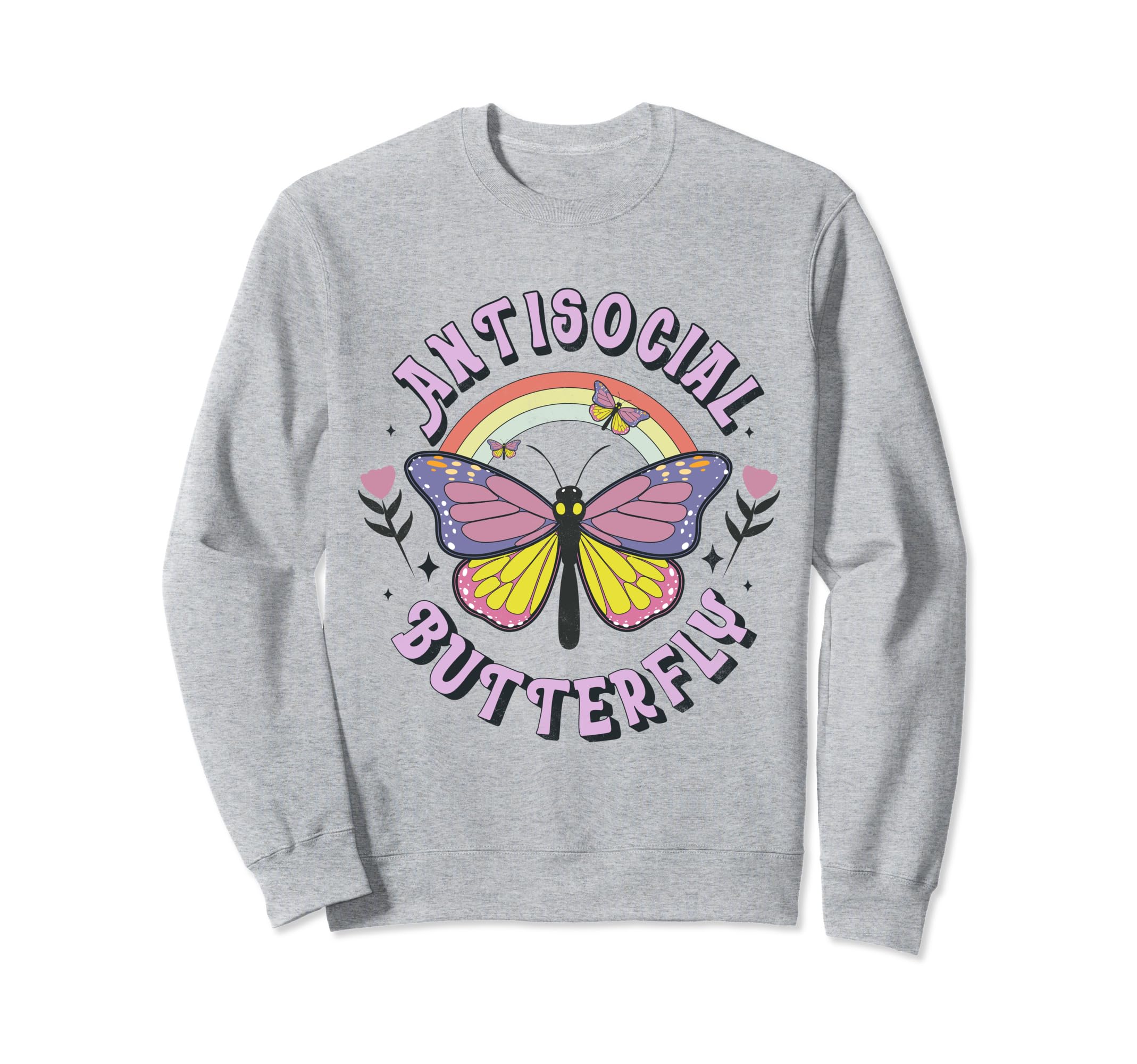 Antisocial Butterfly Tees Introvert Sweatshirt - Trendy Graphic Men Women - T-Shirt, Sweatshirt, Hoodie