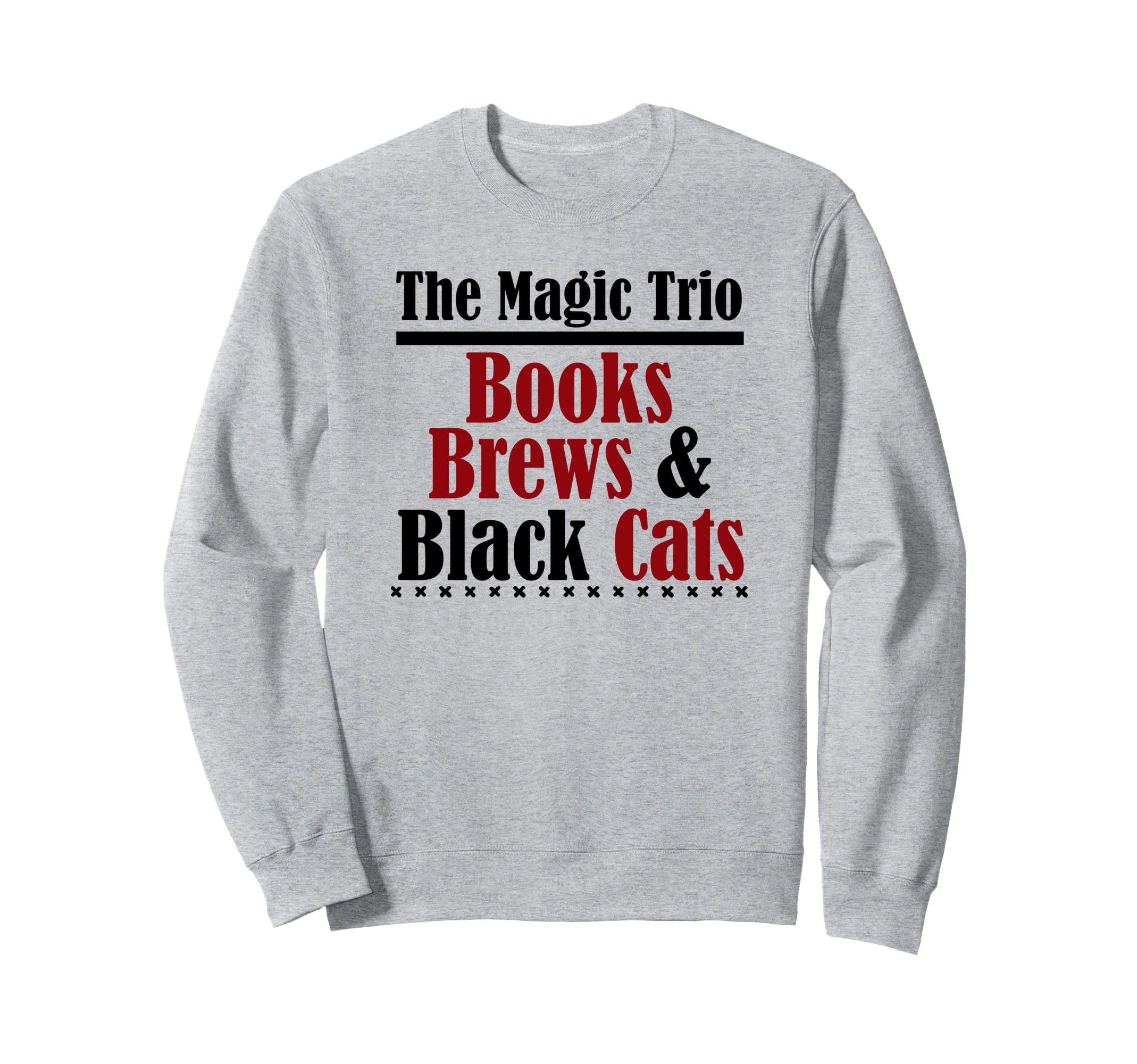 Books Brews Black Cats Magic Trio Sweatshirt - Custom Art Print Unisex - T-Shirt, Sweatshirt, Hoodie