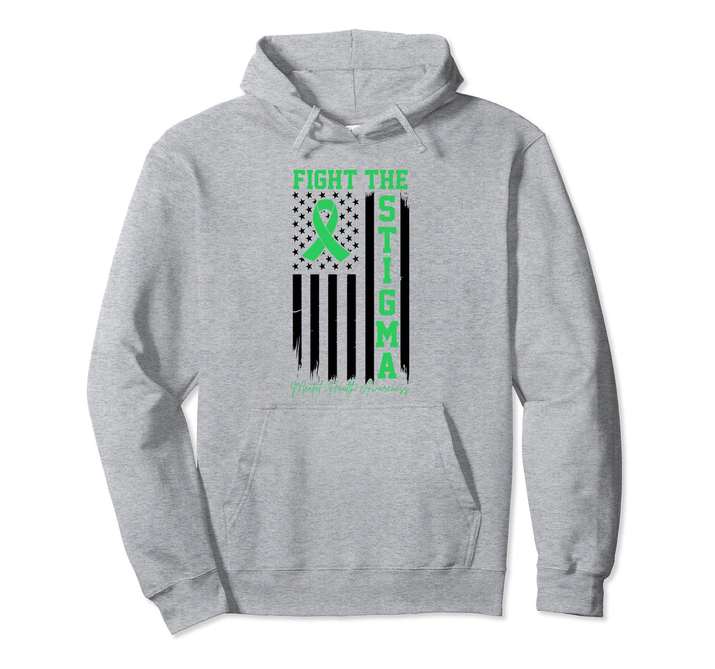 Fight Stigma Usa Flag American Mental Hoodie - Trendy Graphic Men Women - T-Shirt, Sweatshirt, Hoodie