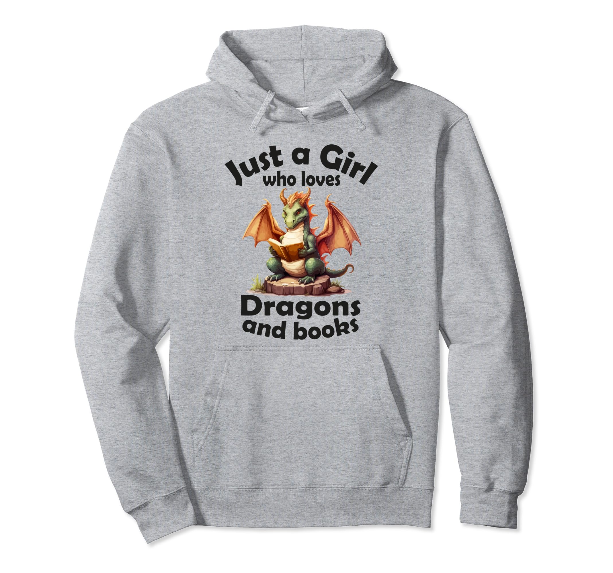 Just Who Loves Dragons And Books Hoodie - Minimalist Print Unisex - T-Shirt, Sweatshirt, Hoodie