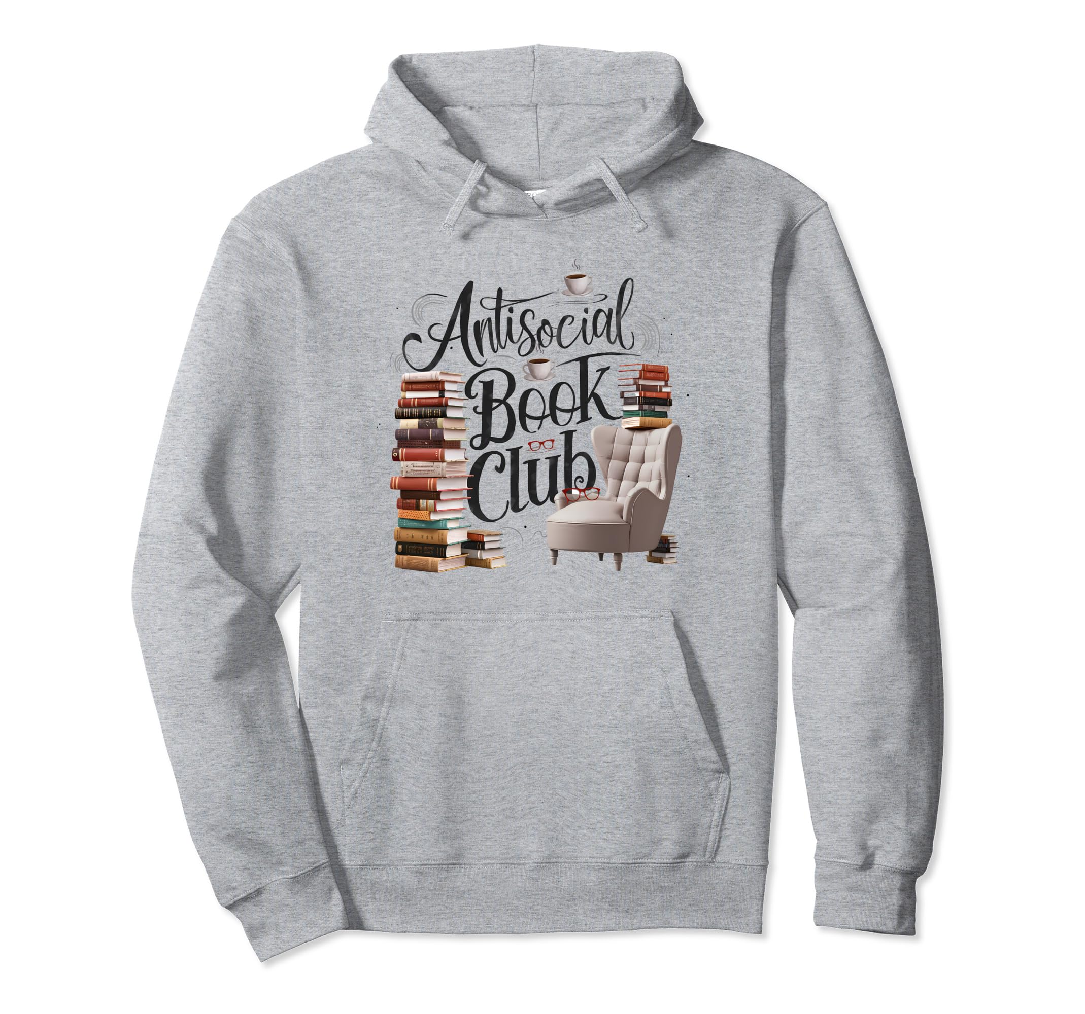 Antisocial Book Club Introverted Hoodie - Fun Novelty Design for Adults - T-Shirt, Sweatshirt, Hoodie