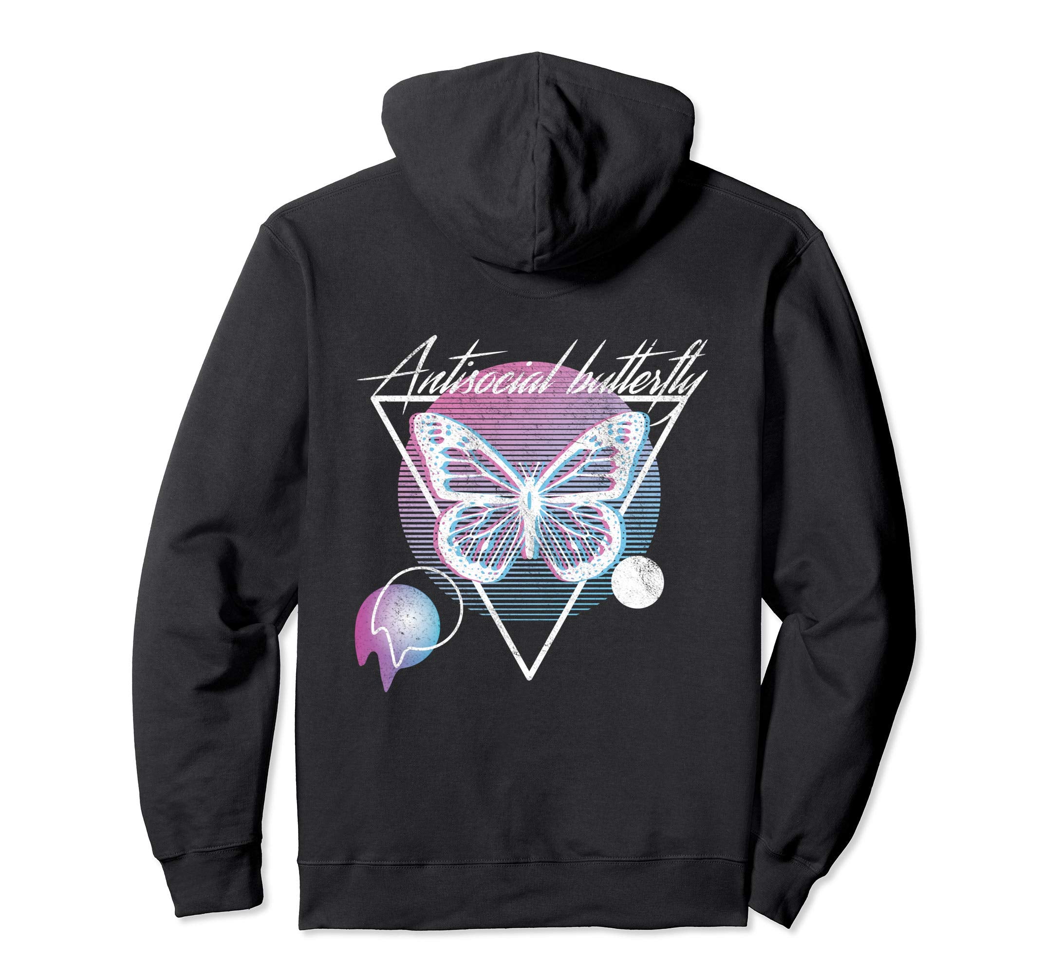 Antisocial Butterfly Vaporwave Hoodie - Casual Everyday Wear for Adults - T-Shirt, Sweatshirt, Hoodie
