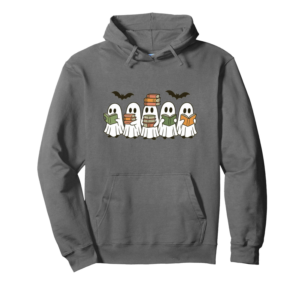 Row Ghosts Reading Halloween Book Lover Hoodie - Aesthetic Graphic Unisex - T-Shirt, Sweatshirt, Hoodie