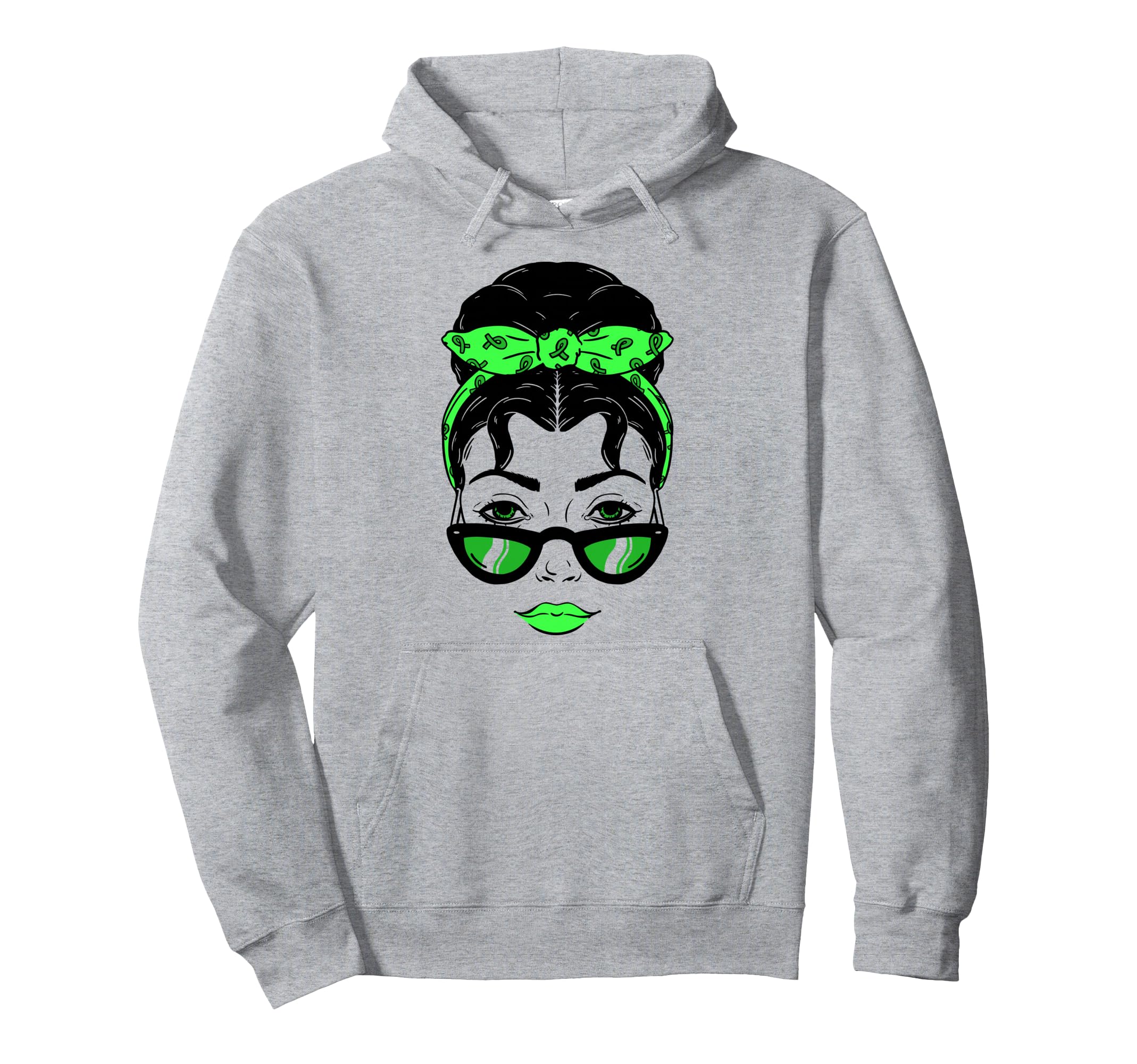 Mental Health Warrior Messy Bun Mental Hoodie - Trendy Graphic Unisex - T-Shirt, Sweatshirt, Hoodie