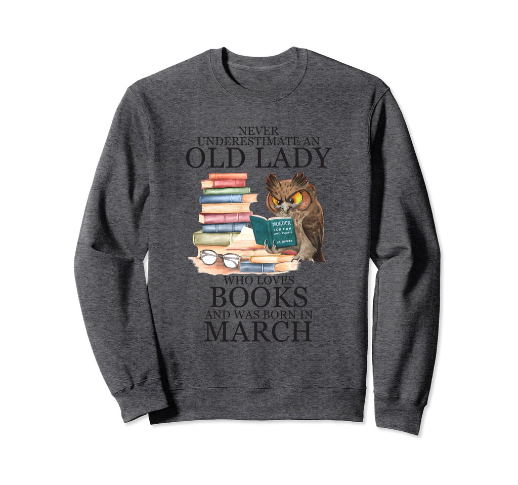 Owl Old Lady Who Loves Books Sweatshirt - Fun Novelty Design for Adults - T-Shirt, Sweatshirt, Hoodie