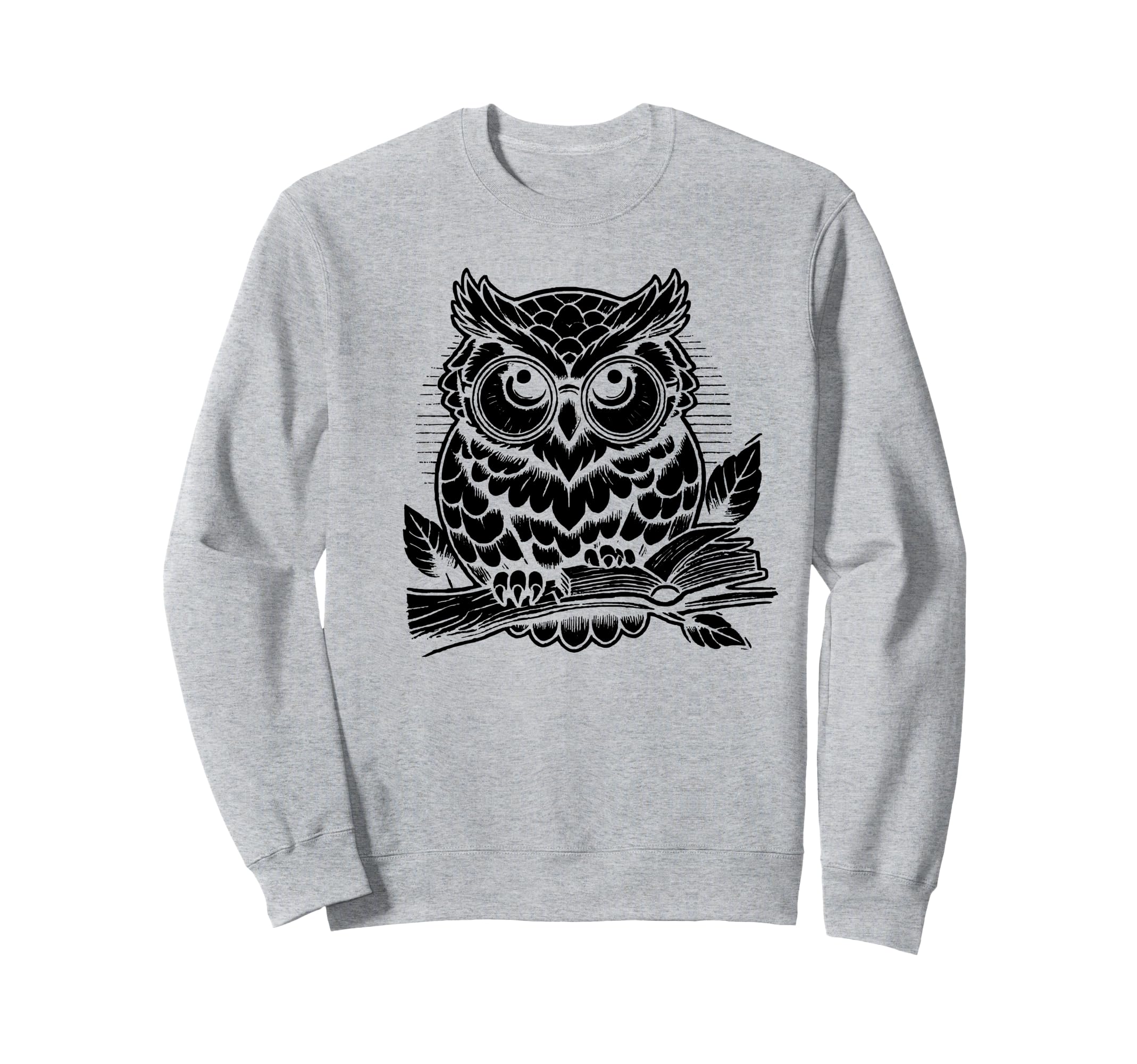 Owl Reading Bookworm Library Book Sweatshirt - Trendy Graphic Men Women - T-Shirt, Sweatshirt, Hoodie