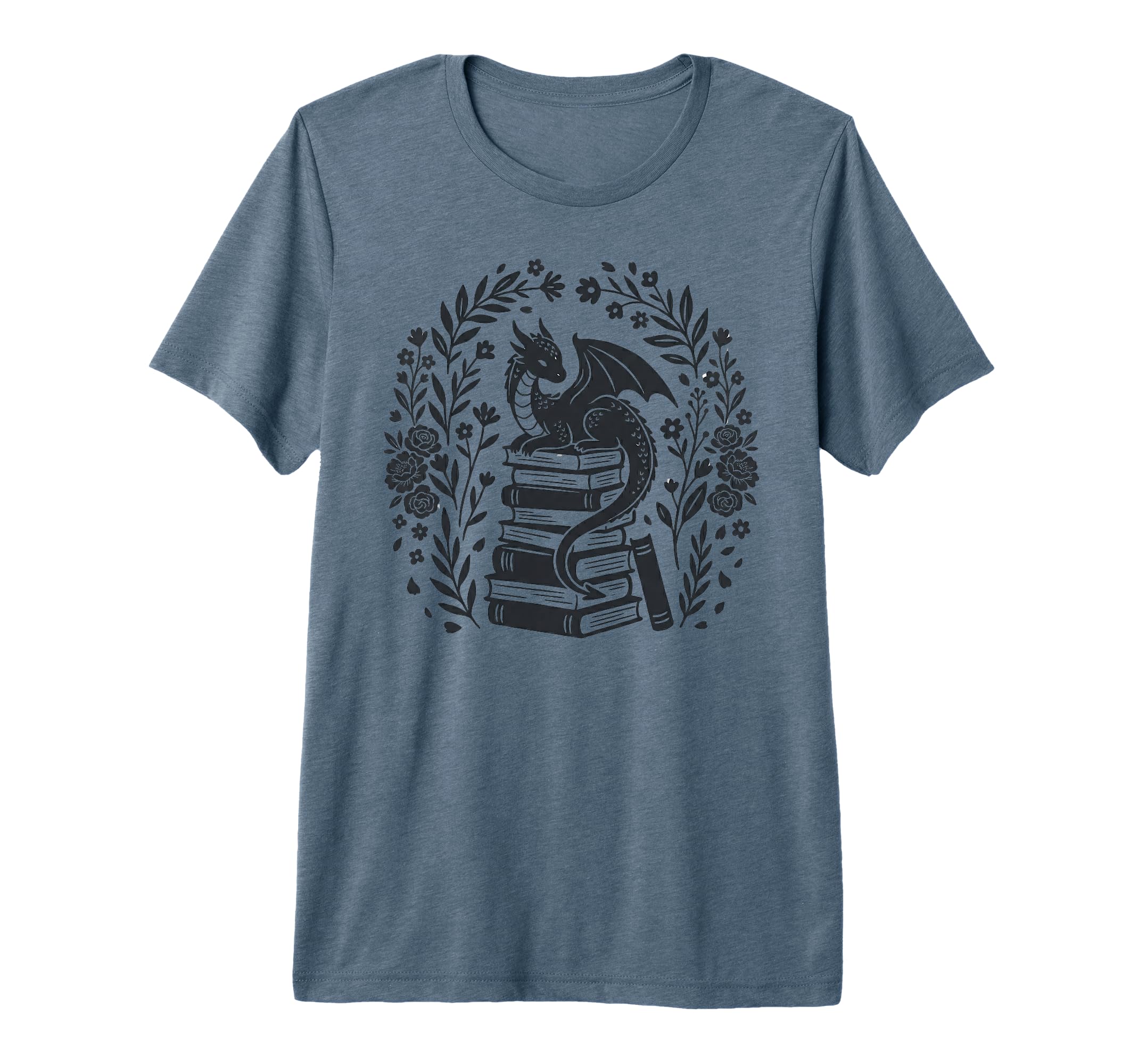 Dragon Sitting Books Book Readers T-Shirt - Aesthetic Graphic for Adults - T-Shirt, Sweatshirt, Hoodie