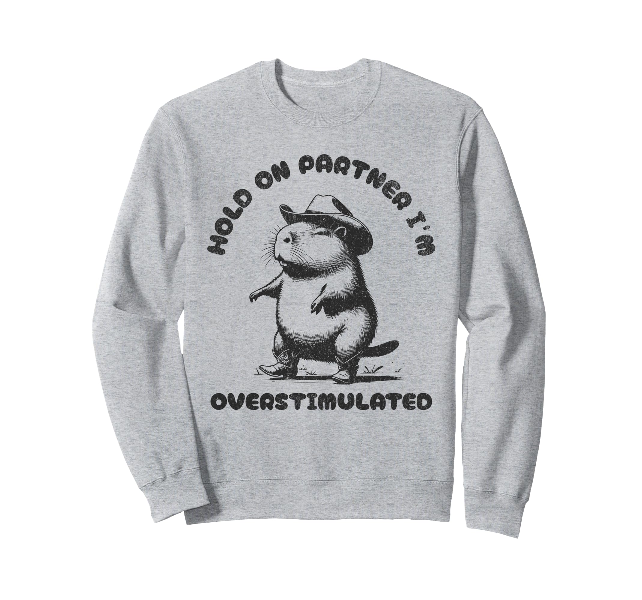 Hold Partner Im Overstimulated Sweatshirt - Casual Everyday Wear Unisex - T-Shirt, Sweatshirt, Hoodie