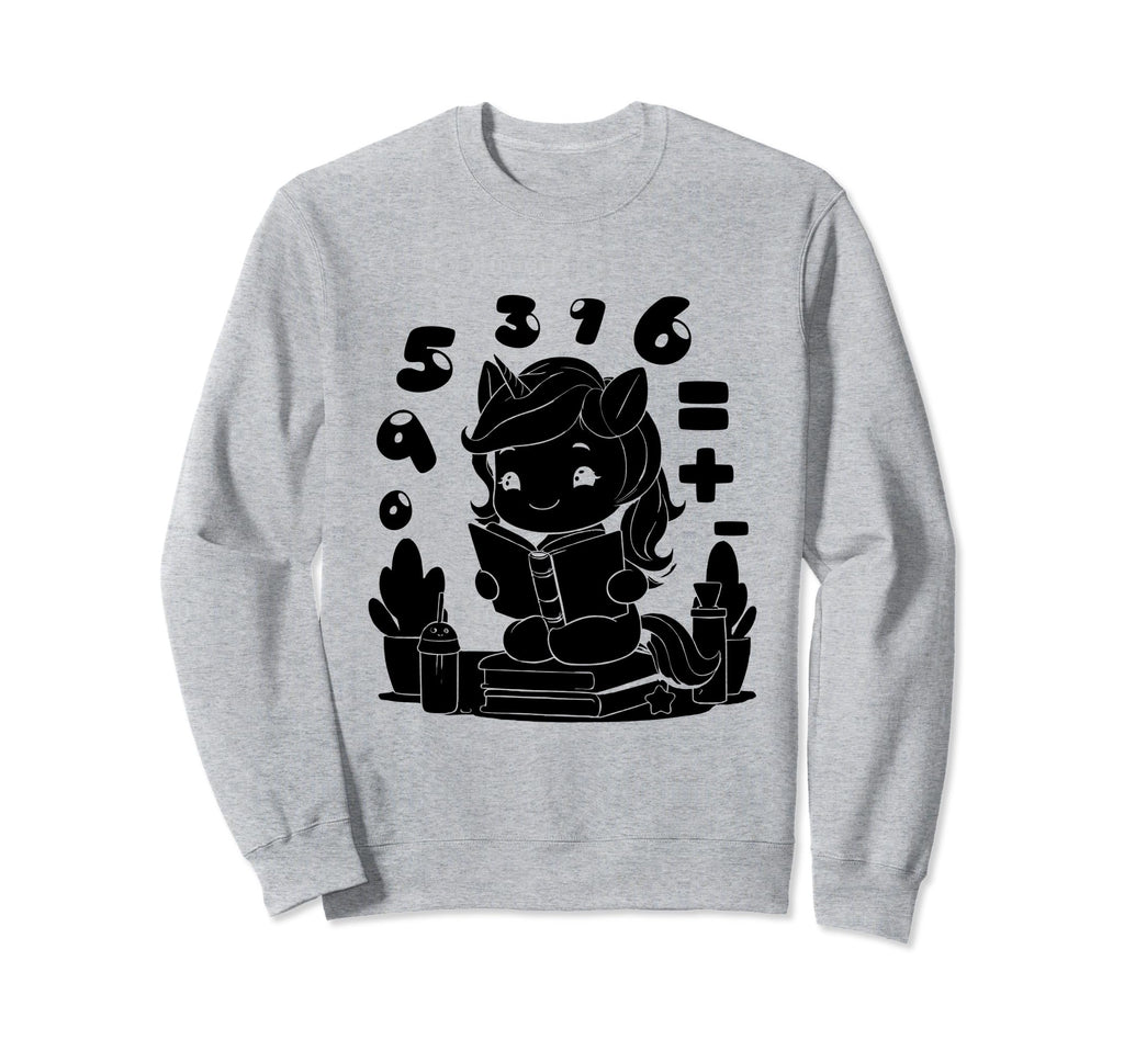 Unicorn Book Reading Books Sweatshirt - Minimalist Print for Adults - T-Shirt, Sweatshirt, Hoodie