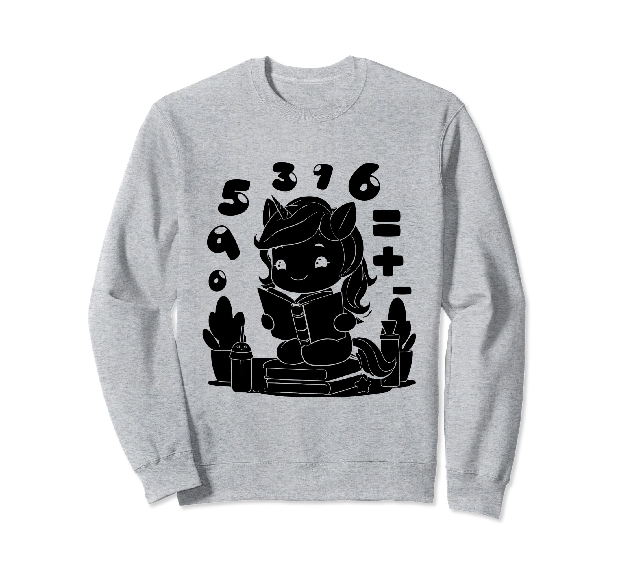 Unicorn Book Reading Books Sweatshirt - Minimalist Print for Adults - T-Shirt, Sweatshirt, Hoodie