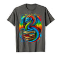 Dragon Reading Colorful Fantasy Book T-Shirt - Graphic Print for Adults - T-Shirt, Sweatshirt, Hoodie