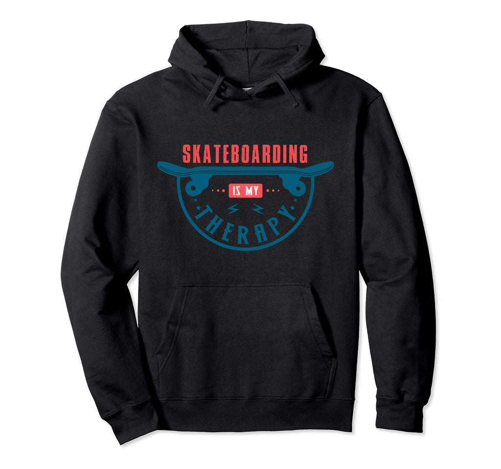 Skateboarding Is My Therapy Skating Hoodie - Minimalist Print Unisex - T-Shirt, Sweatshirt, Hoodie