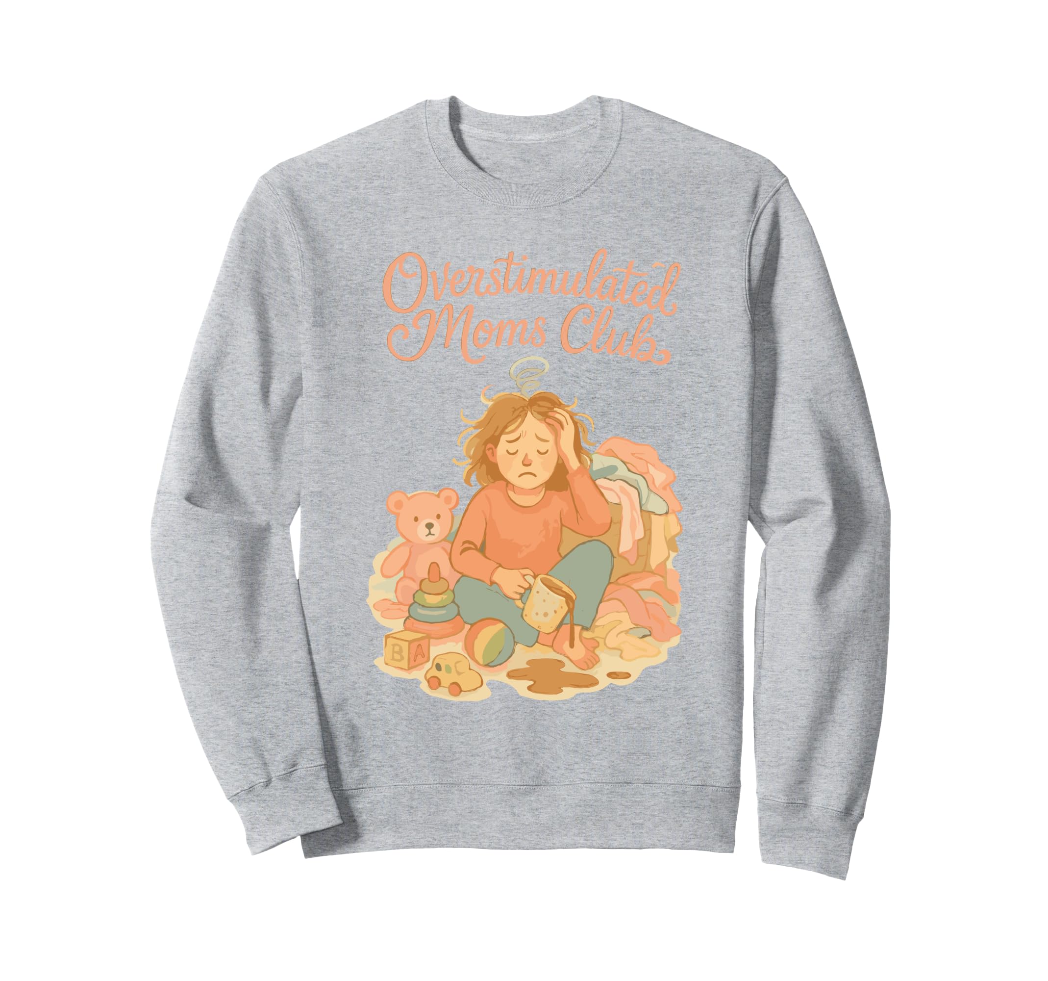 Groovy Overstimulated Moms Club T-Shirt - Casual Everyday Wear Men Women - T-Shirt, Sweatshirt, Hoodie