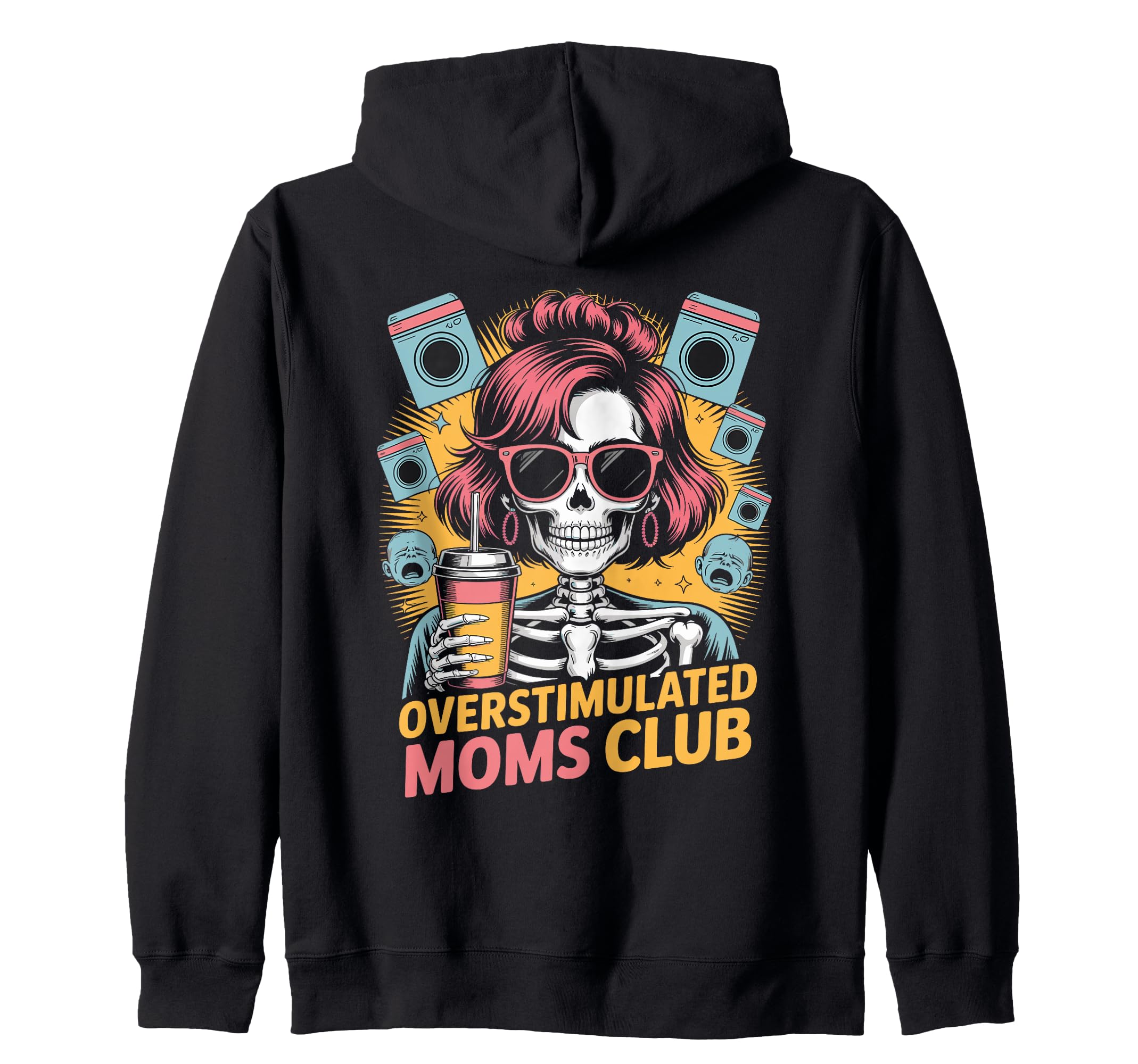Moms Club Groovy Overstimulated T-Shirt - Streetwear Style Unisex - T-Shirt, Sweatshirt, Hoodie