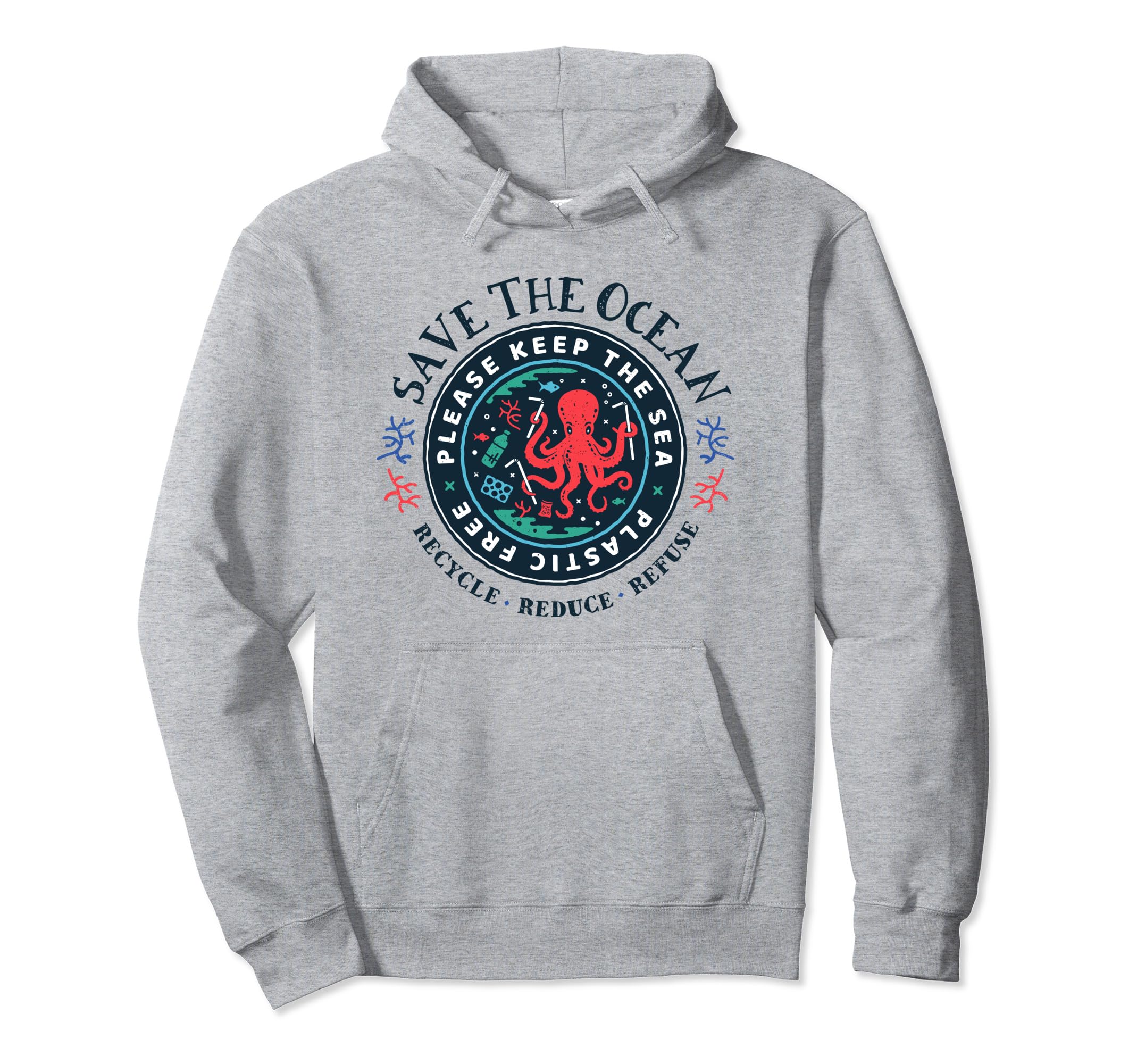 Ocean Conservation Please Keep Sea Hoodie - Custom Art Print Unisex - T-Shirt, Sweatshirt, Hoodie