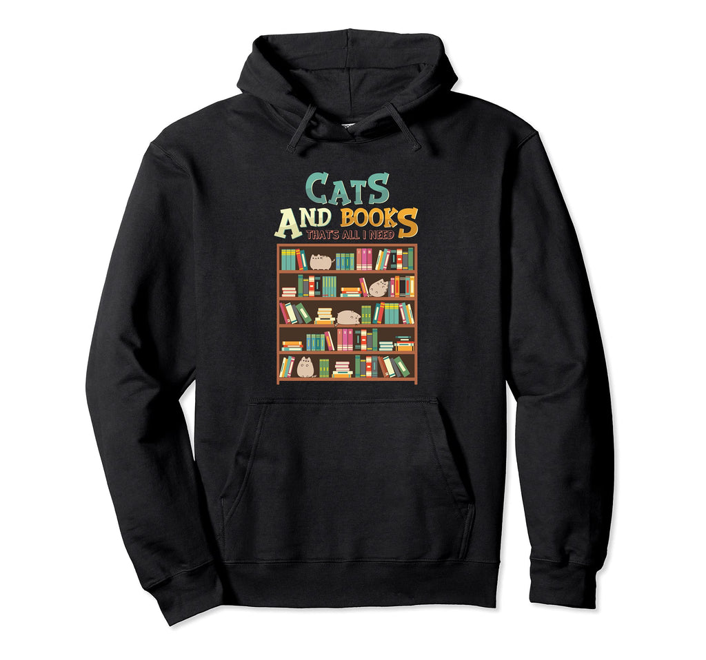 Book Nerd Cat Lover Hoodie - Aesthetic Graphic Unisex - T-Shirt, Sweatshirt, Hoodie