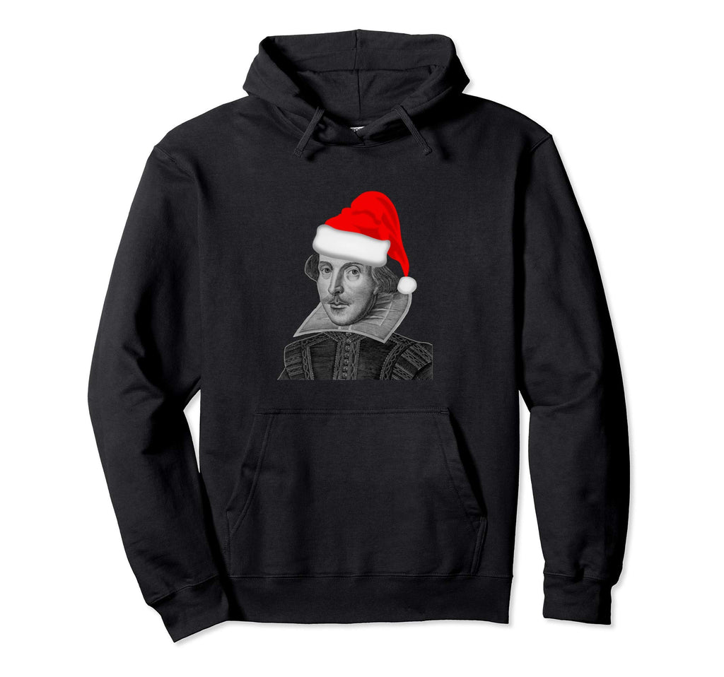 Santa Hat Shakespeare Literature Hoodie - Unique Graphic for Adults - T-Shirt, Sweatshirt, Hoodie