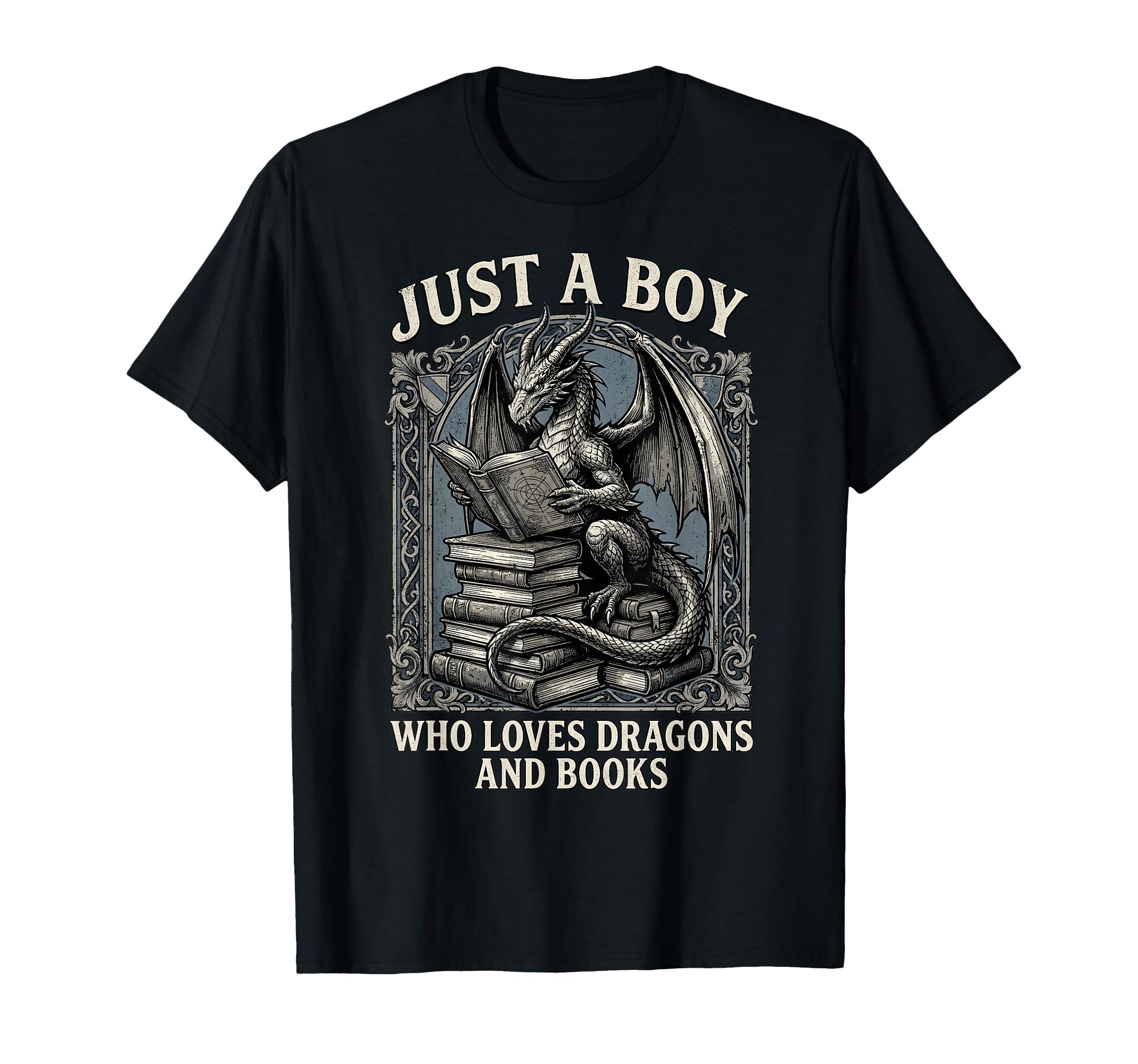 Just Who Loves Dragons And Books T-Shirt - Trendy Graphic Men Women - T-Shirt, Sweatshirt, Hoodie