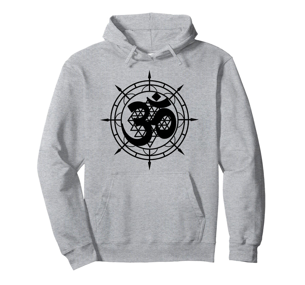 Om Yantra Sacred Geometry Spiritual Hoodie - Minimalist Print for Adults - T-Shirt, Sweatshirt, Hoodie