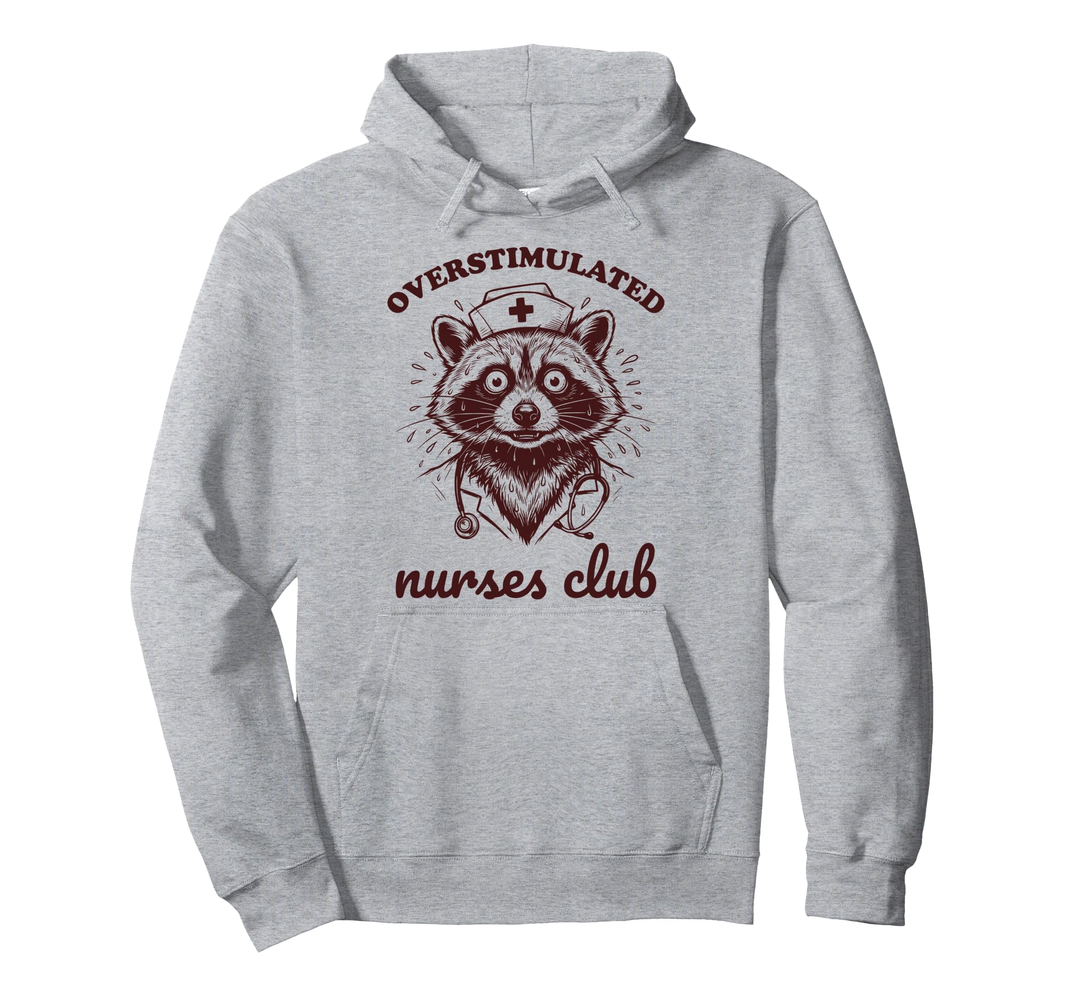 Overstimulated Nurses Club Funny Hoodie - Minimalist Print Men Women - T-Shirt, Sweatshirt, Hoodie
