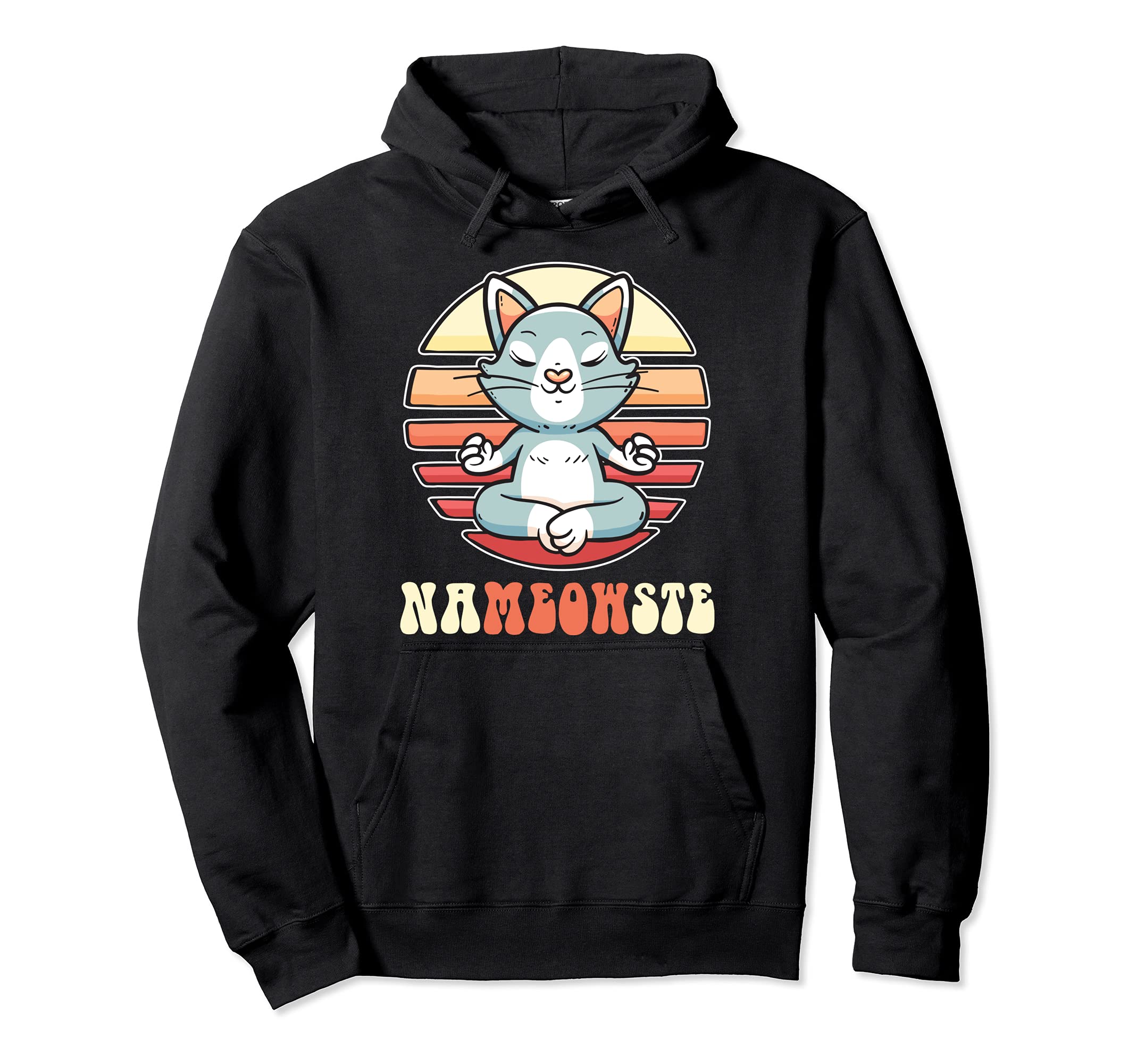 Cat Yoga Practicing Mindfulness Hoodie - Graphic Print for Adults - T-Shirt, Sweatshirt, Hoodie