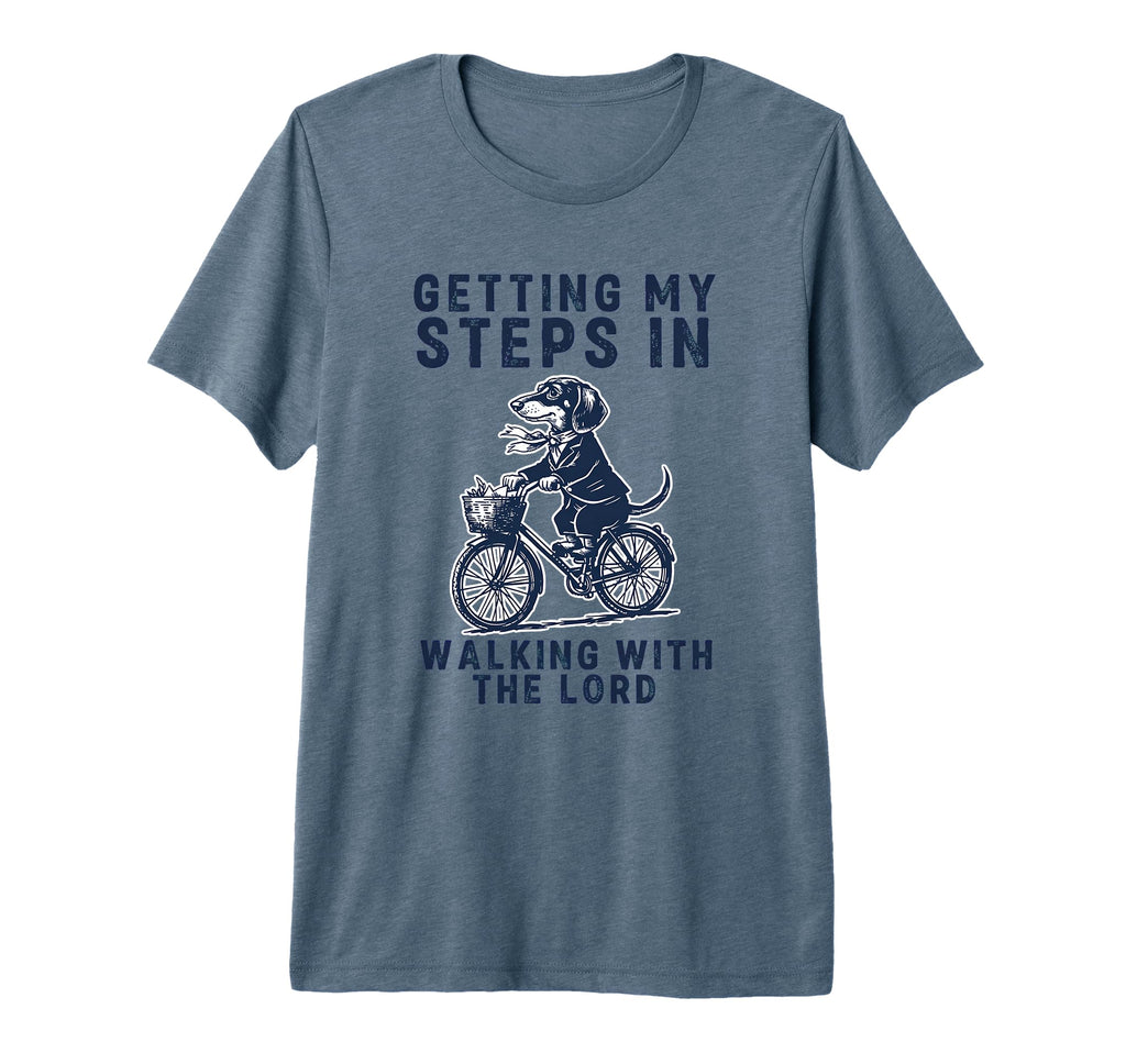 Getting My Steps Walking Lord Dachshund Tri T-Shirt - Graphic Print Unisex - T-Shirt, Sweatshirt, Hoodie