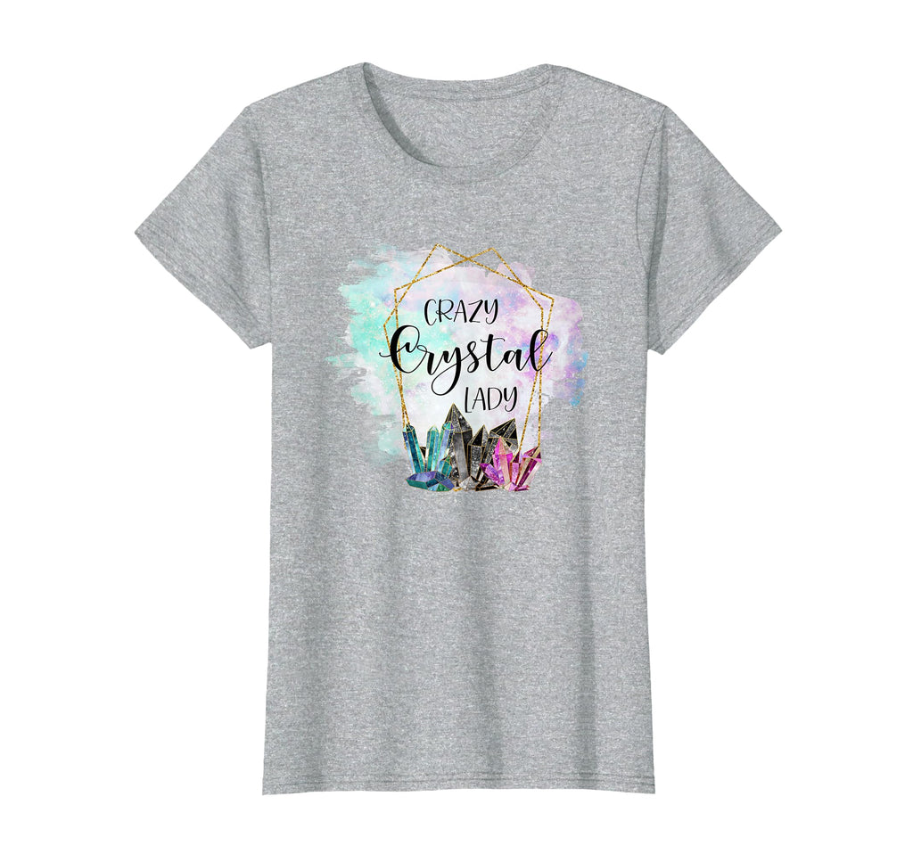 Crazy Crystal Lady Healing Stones T-Shirt - Aesthetic Graphic Unisex - T-Shirt, Sweatshirt, Hoodie