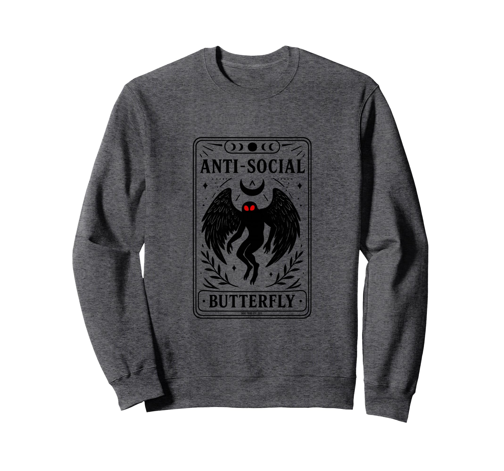 Mothman Anti Social Butterfly Sweatshirt - Aesthetic Graphic Men Women - T-Shirt, Sweatshirt, Hoodie