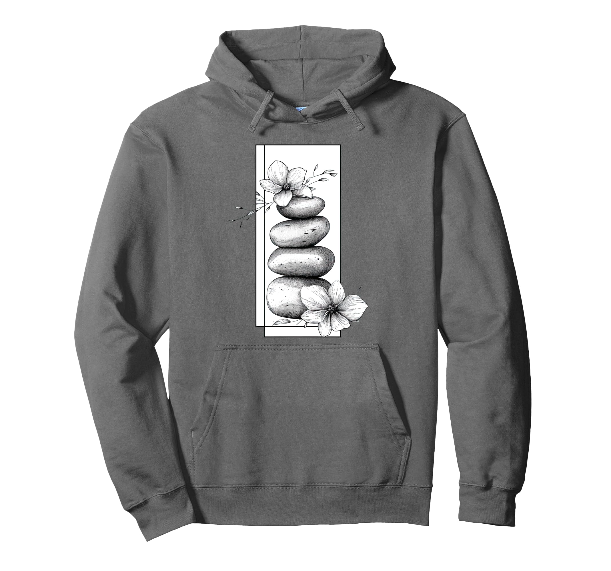 Hand Drawn Balance Stone Mindfulness Hoodie - Aesthetic Graphic Unisex - T-Shirt, Sweatshirt, Hoodie