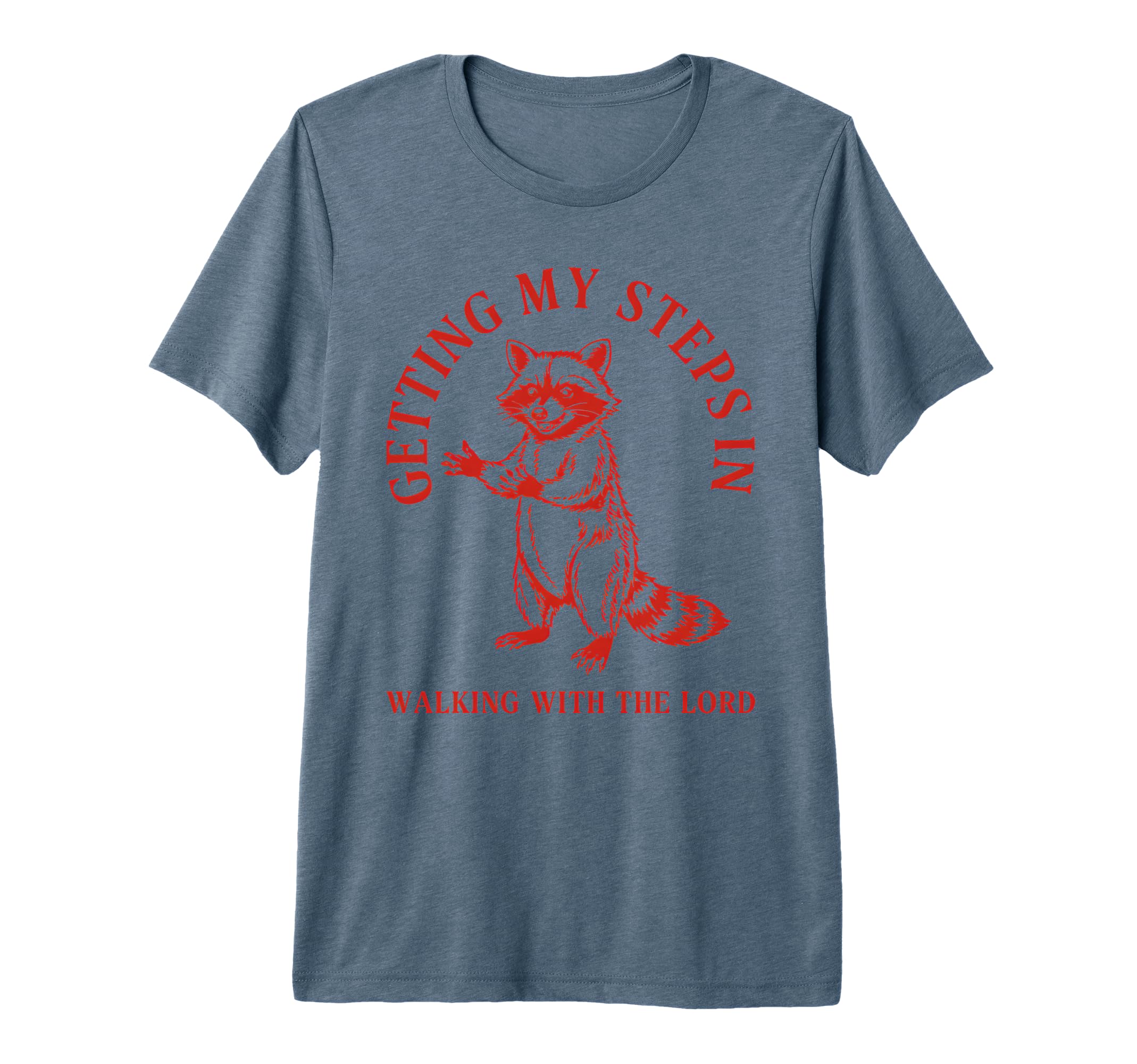 Getting My Steps Walking Lord Raccoon T-Shirt - Minimalist Print Men Women - T-Shirt, Sweatshirt, Hoodie