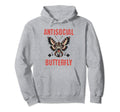 Antisocial Butterfly Funny Hoodie - Graphic Print for Adults - T-Shirt, Sweatshirt, Hoodie
