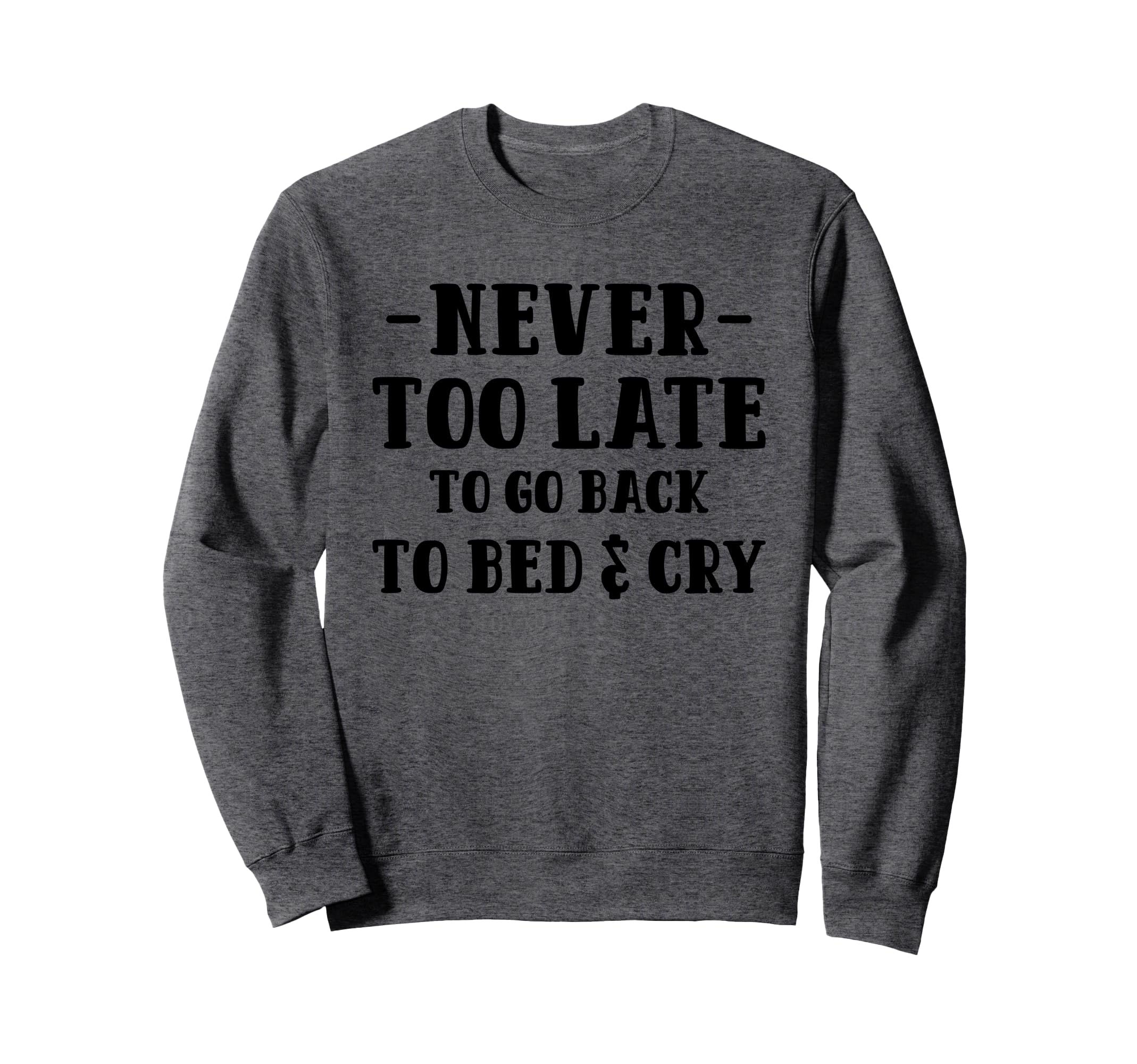 Never Too Late To Go Back To Sweatshirt - Fun Novelty Design for Adults - T-Shirt, Sweatshirt, Hoodie