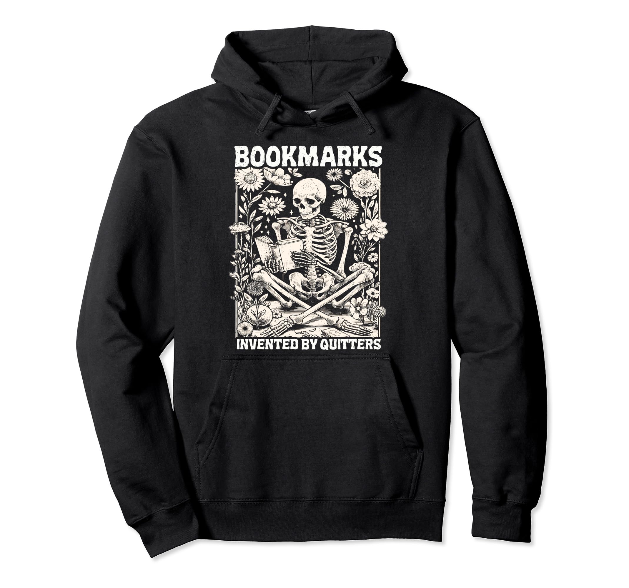 Bookmarks Invented Quitters Bookworm Hoodie - Trendy Graphic Men Women - T-Shirt, Sweatshirt, Hoodie