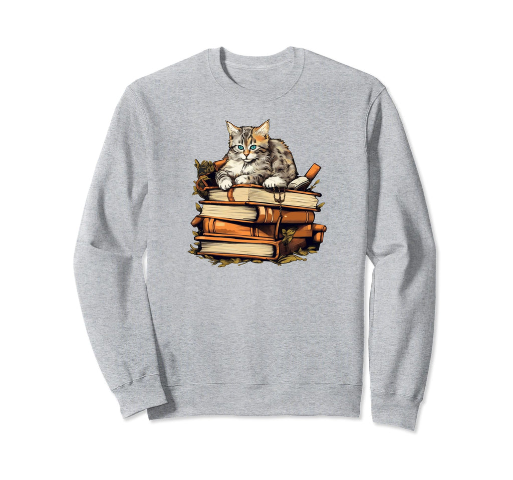 Bookish Cat Well Read Book Nerds Sweatshirt - Graphic Print Men Women - T-Shirt, Sweatshirt, Hoodie